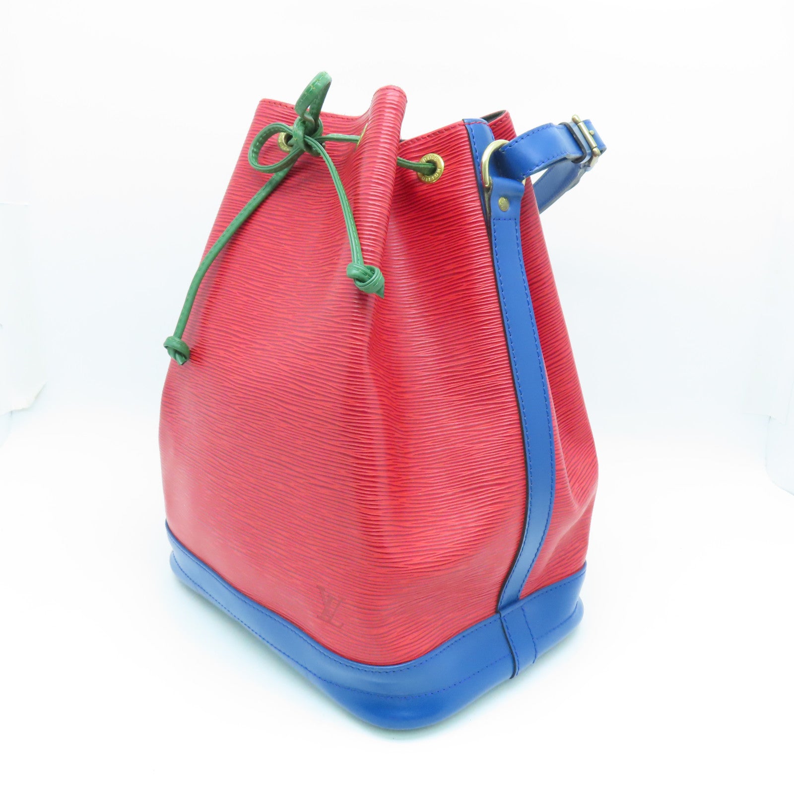 LOUIS VUITTON Epi Noe Tricolor金扣肩背袋紅色/藍色/綠色