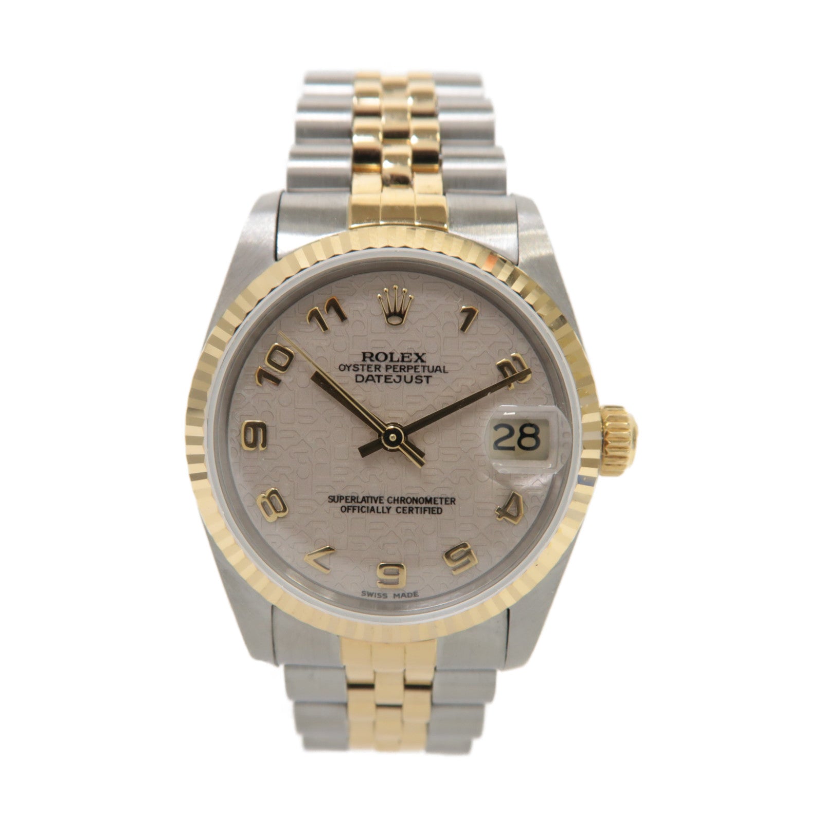 ROLEX Datejust18K黄金/不鏽鋼手錶自動機芯米色