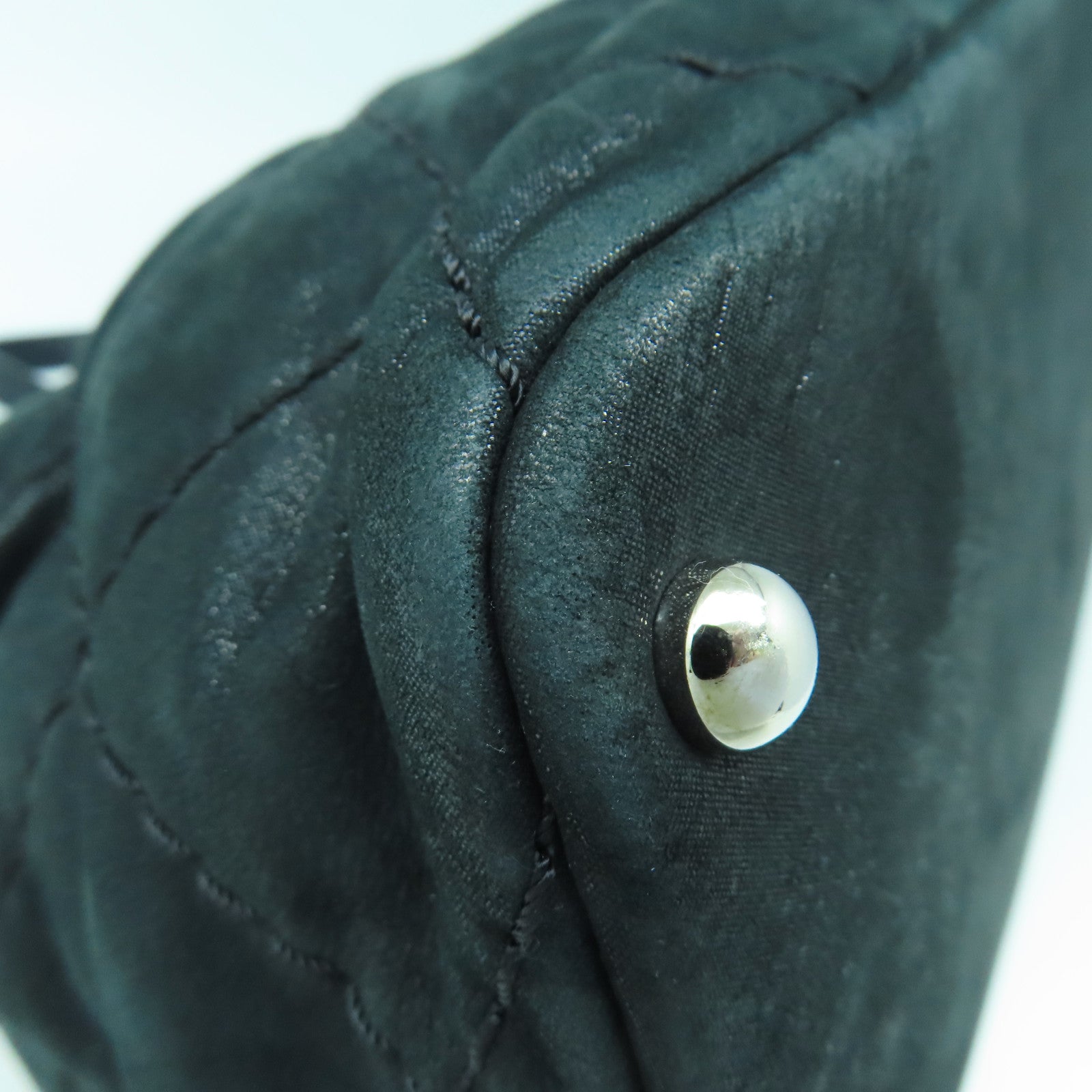 CHANEL 菱格牛皮皮革Shoulder Bag銀扣手挽肩背兩用袋黑色