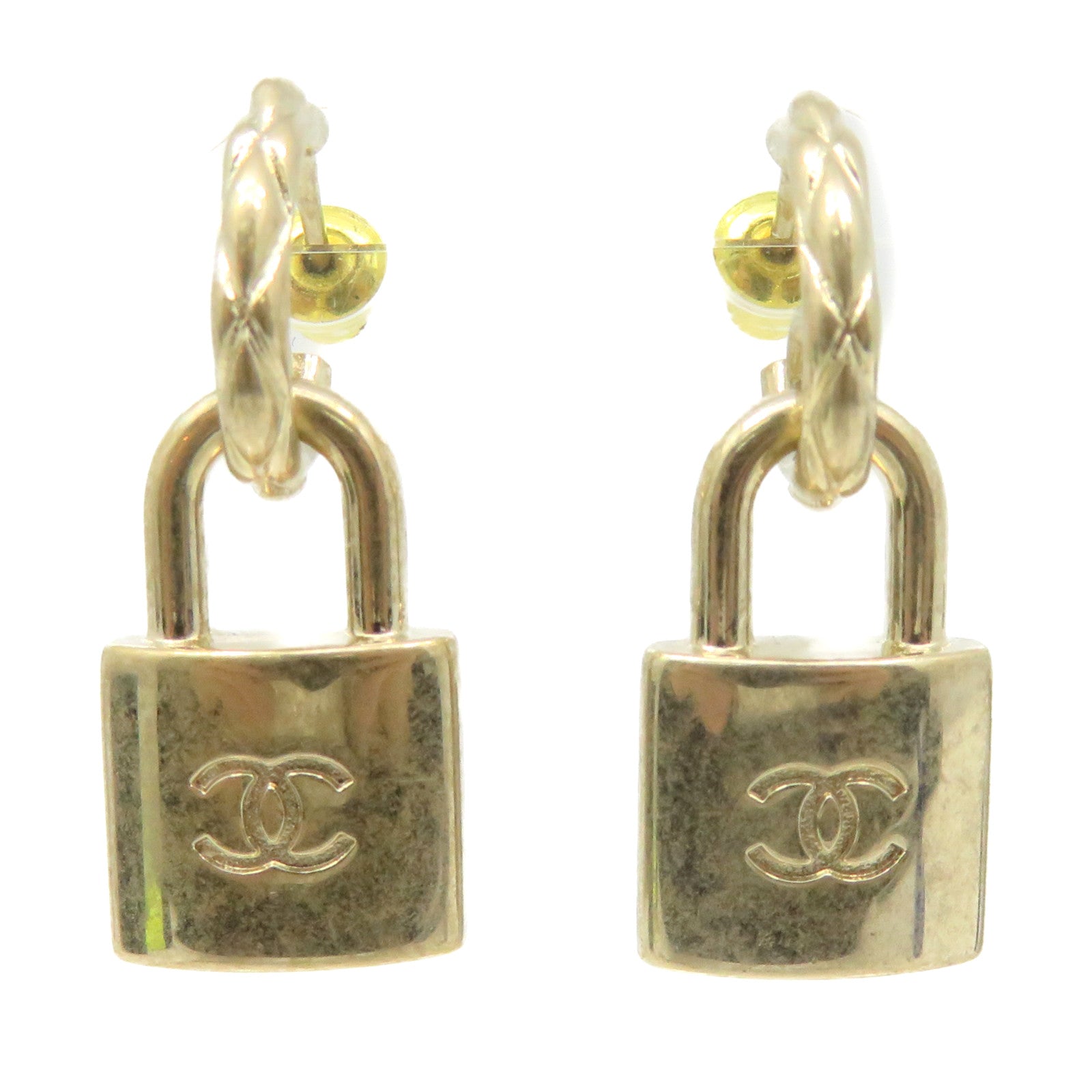 CHANEL 金屬CC Earrings耳環金色