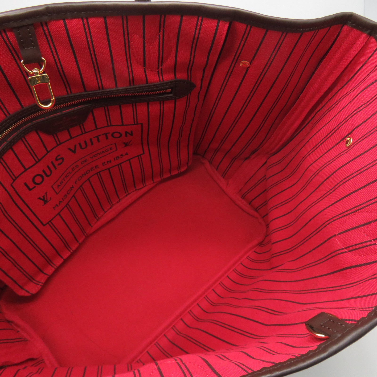 LOUIS VUITTON Damier Neverfull MM Pacthes Trunk金扣肩背袋啡色