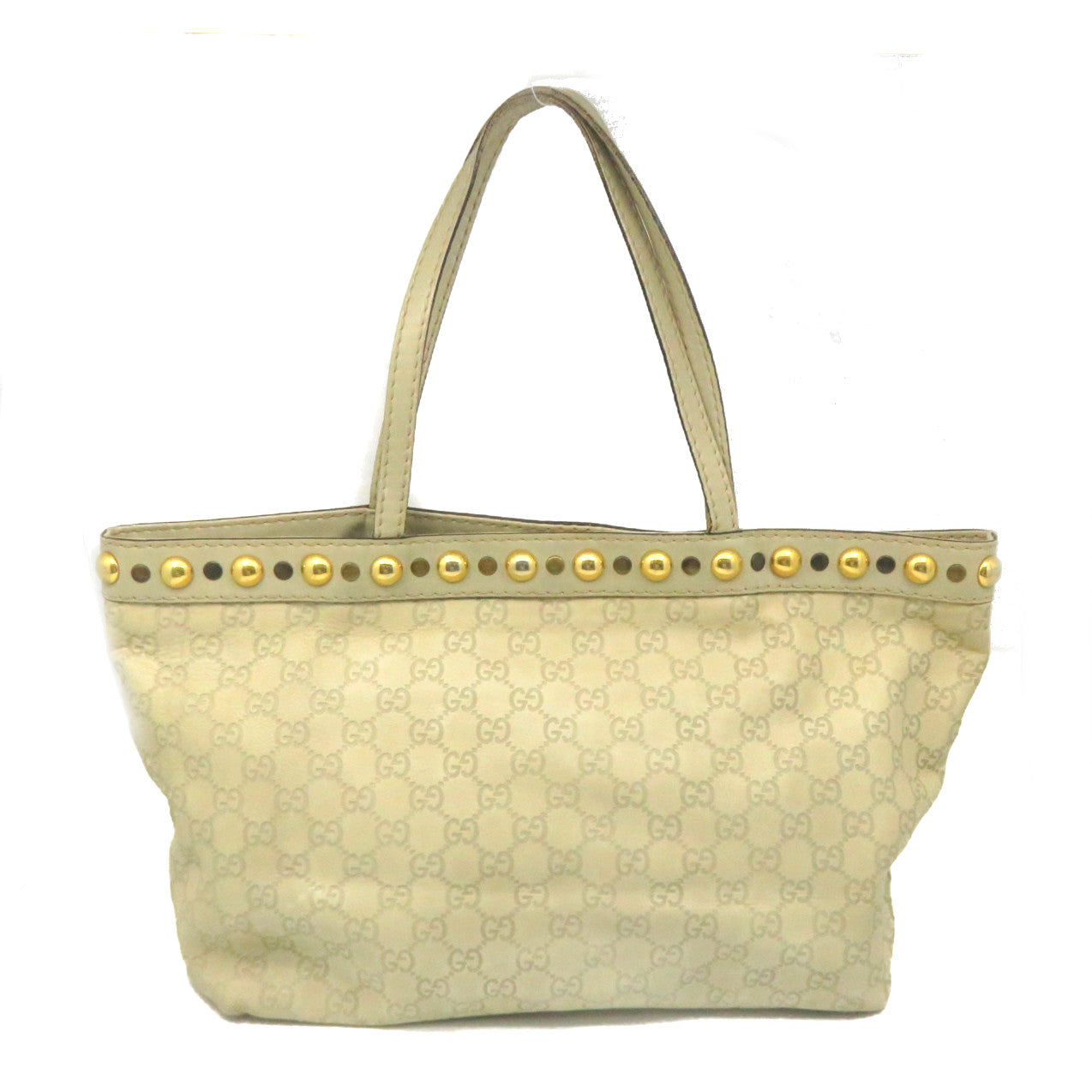 GUCCI Coated Canvas Shoulder Pouch Bag Light Gray