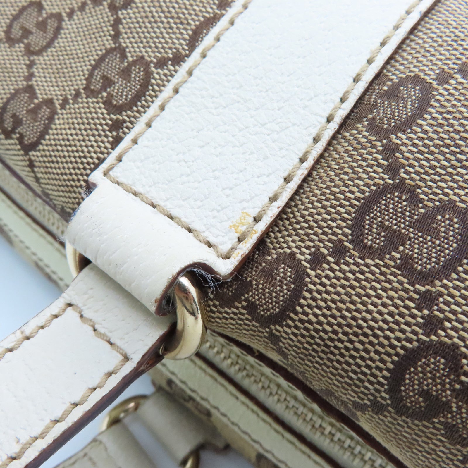 GUCCI 帆布Shoulder Bag金扣肩背袋啡色