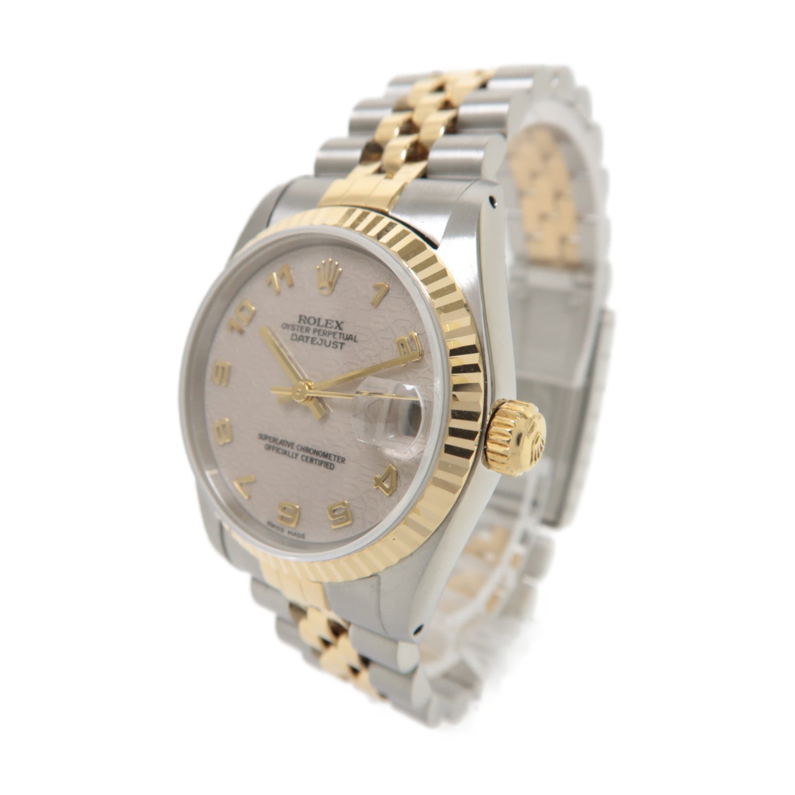 ROLEX Datejust18K黄金/不鏽鋼手錶自動機芯米色