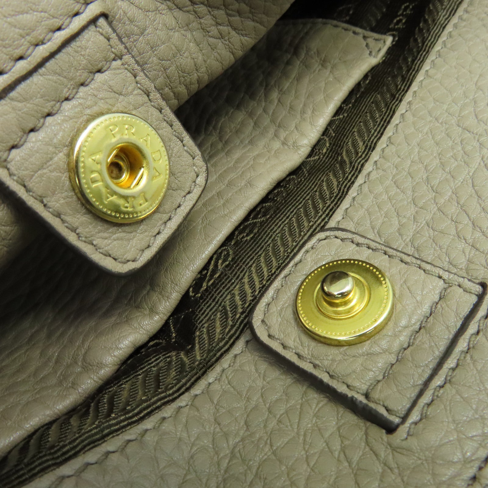 PRADA 牛皮皮革Vitello Daino 2Way Shoulder Bag手挽肩背兩用袋杏色