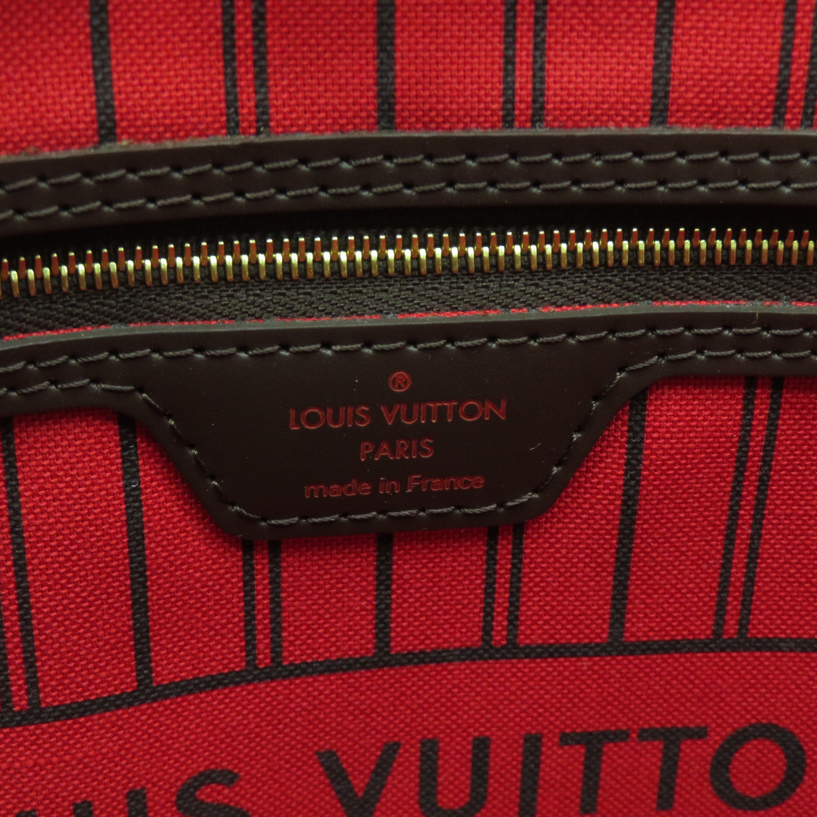 LOUIS VUITTON Damier Neverfull MM Pacthes Trunk金扣肩背袋啡色