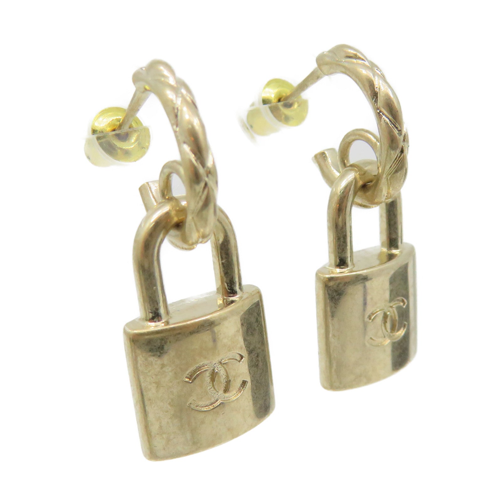 CHANEL 金屬CC Earrings耳環金色