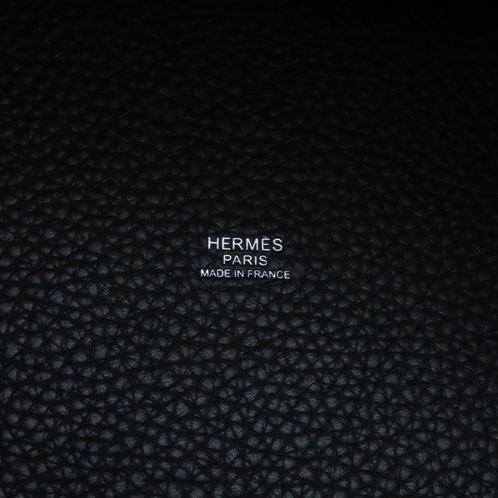 HERMES Clemence皮革Picotin MM銀扣手挽袋黒色
