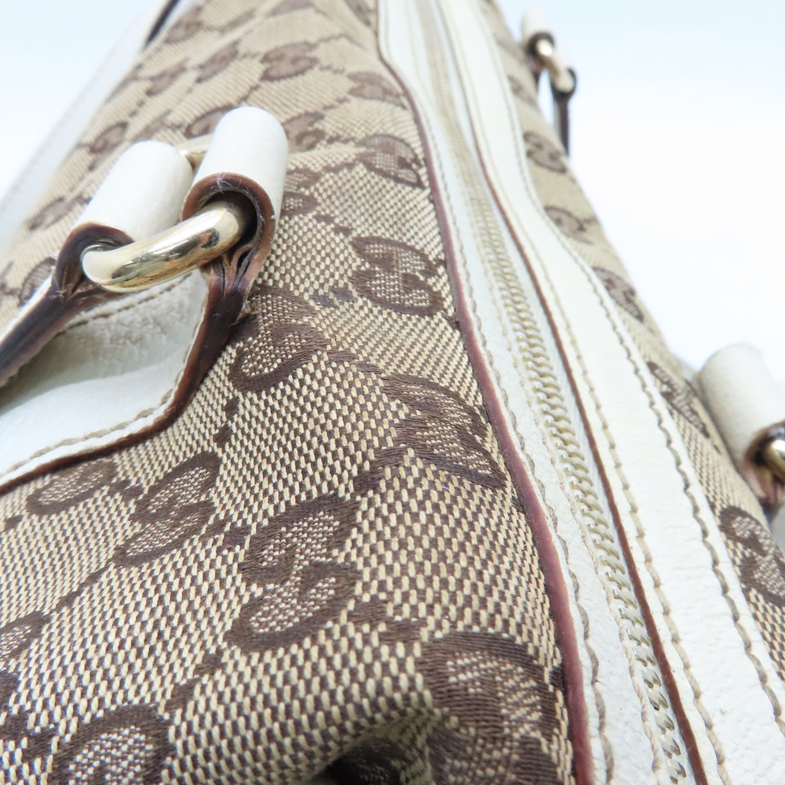 GUCCI 帆布Shoulder Bag金扣肩背袋啡色