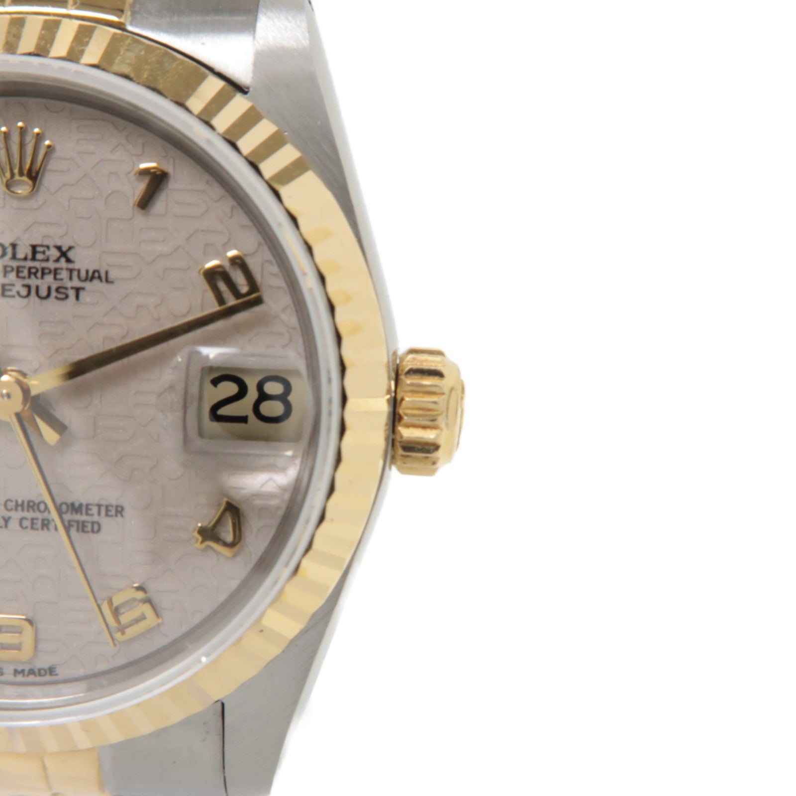 ROLEX Datejust18K黄金/不鏽鋼手錶自動機芯米色
