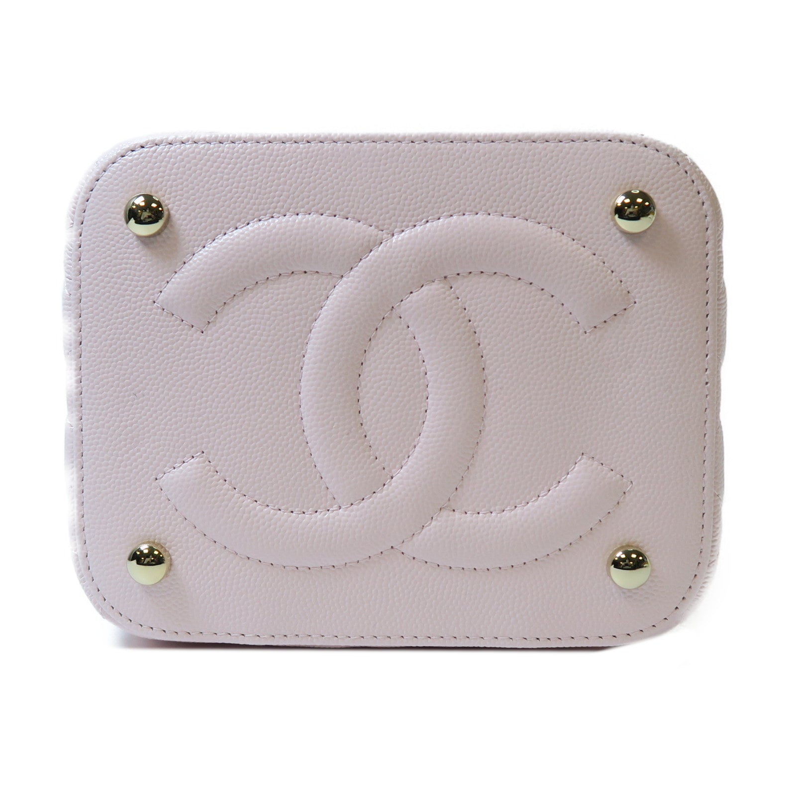 CHANEL 菱格Caviar皮革Shoulder Bag金扣手挽肩背兩用袋粉紅色