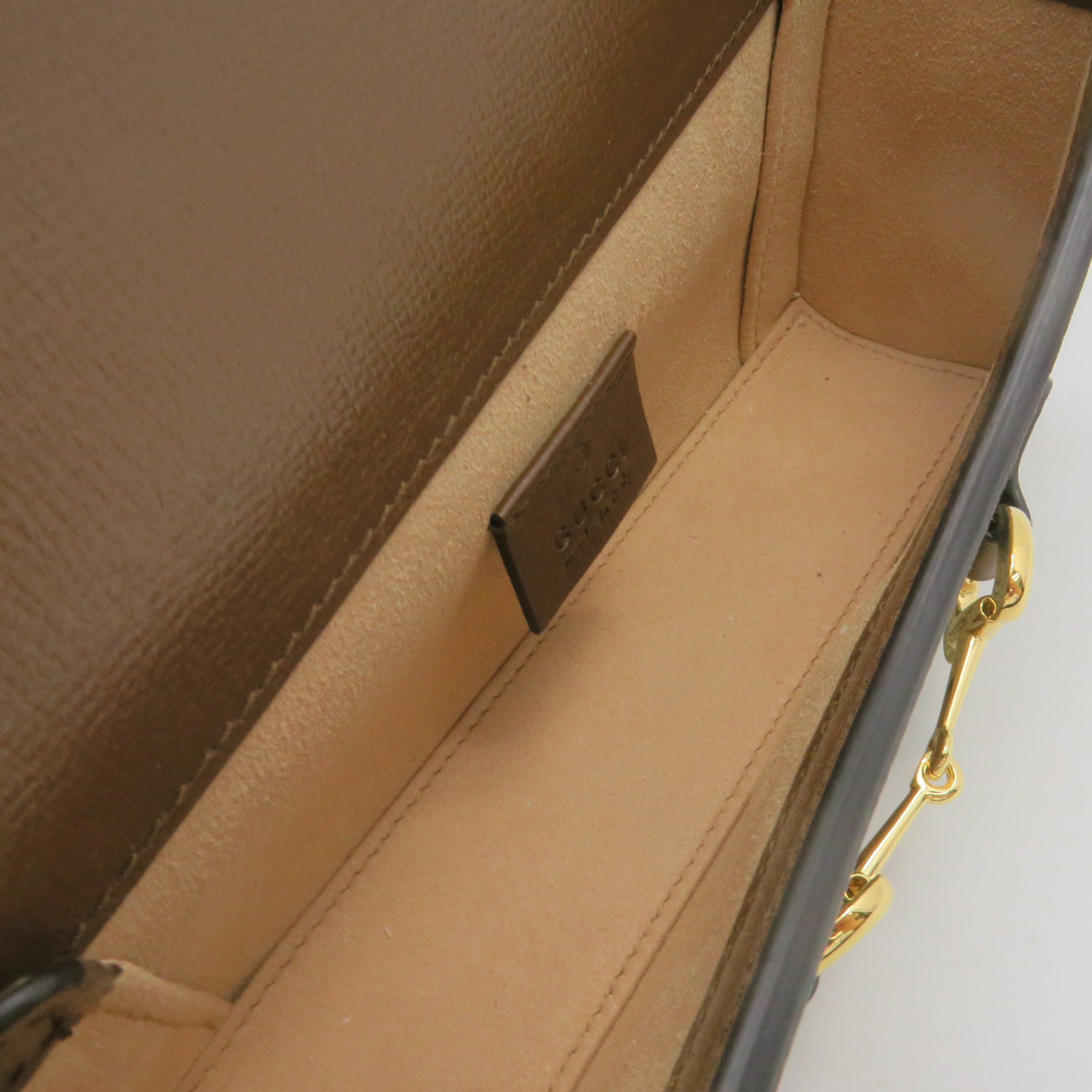GUCCI 塗層帆布Horsebie 1955 Mini Shoulder Bag肩背袋啡色