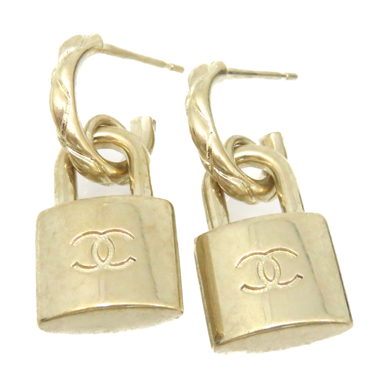 CHANEL 金屬CC Earrings耳環金色