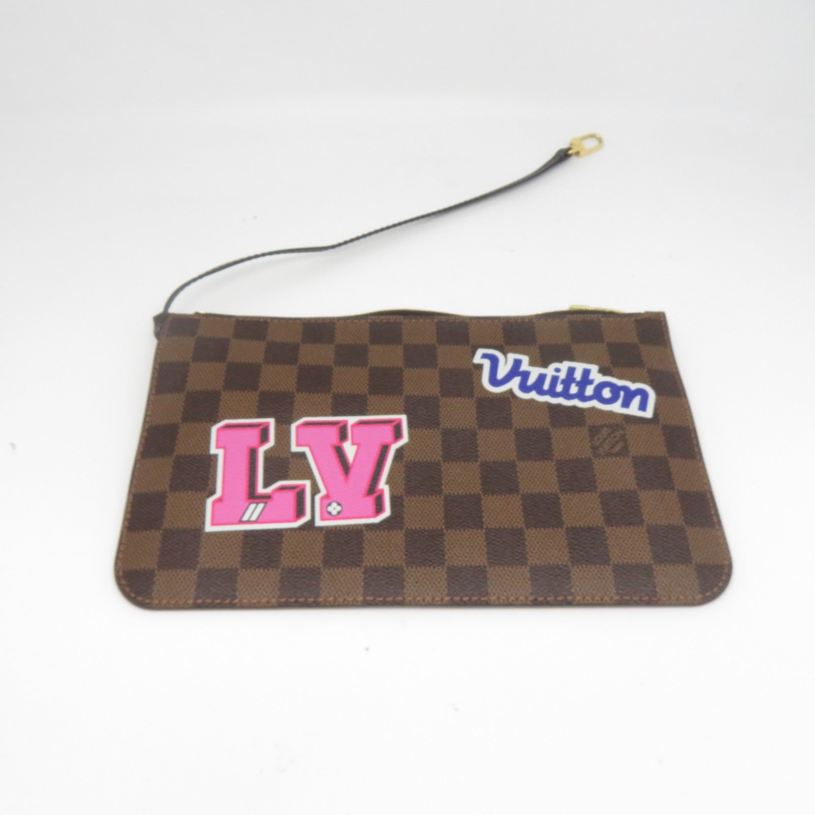 LOUIS VUITTON Damier Neverfull MM Pacthes Trunk金扣肩背袋啡色