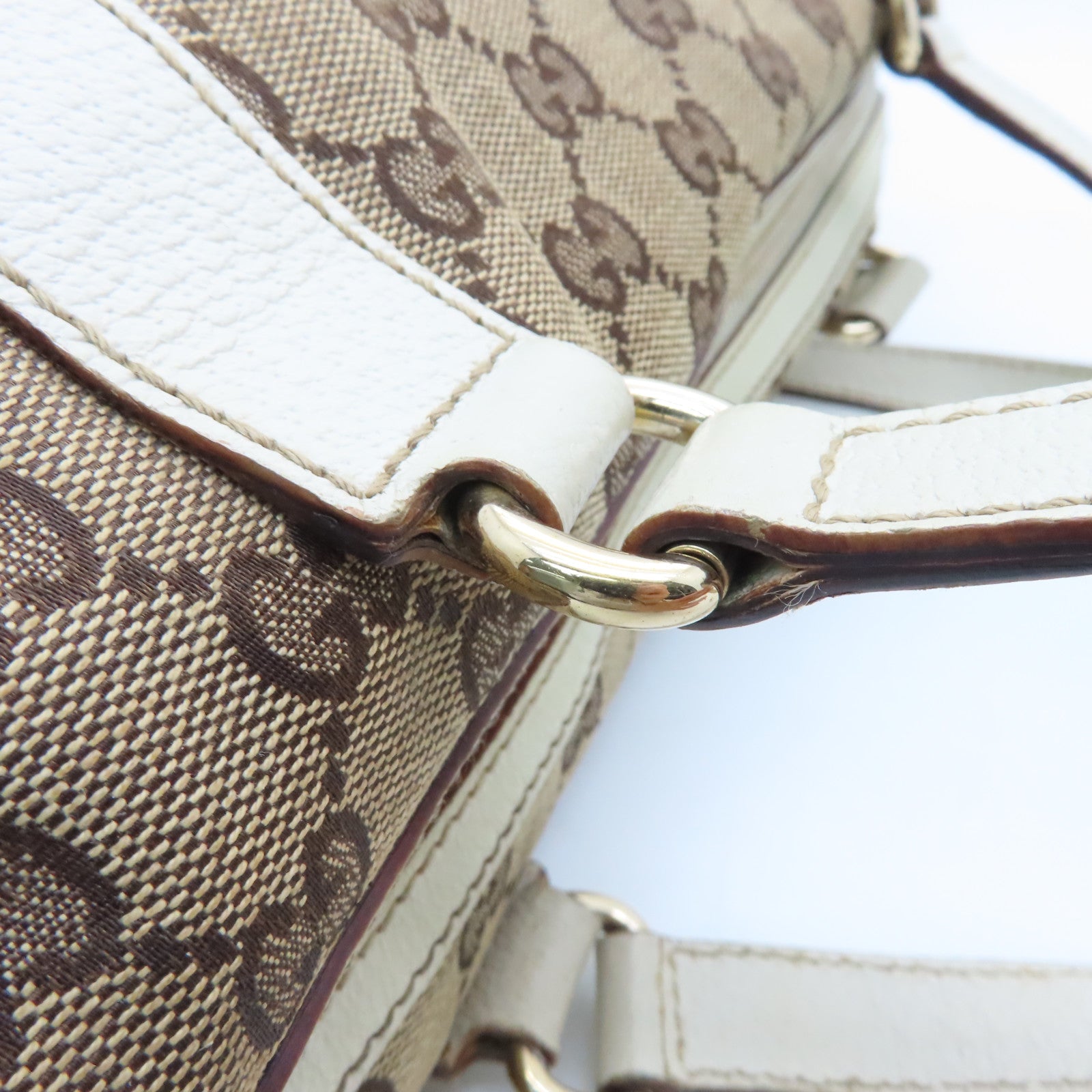 GUCCI 帆布Shoulder Bag金扣肩背袋啡色