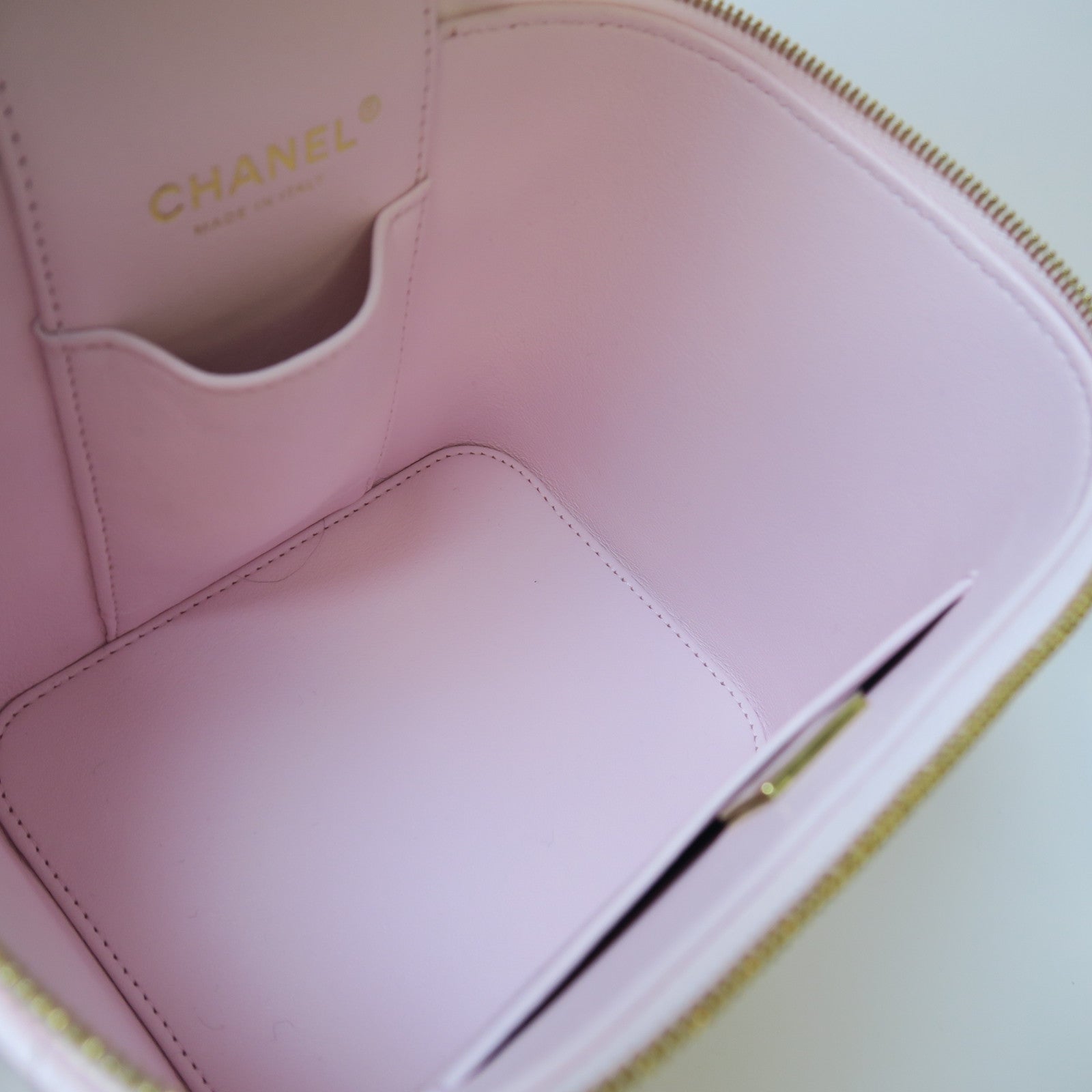 CHANEL 菱格Caviar皮革Shoulder Bag金扣手挽肩背兩用袋粉紅色