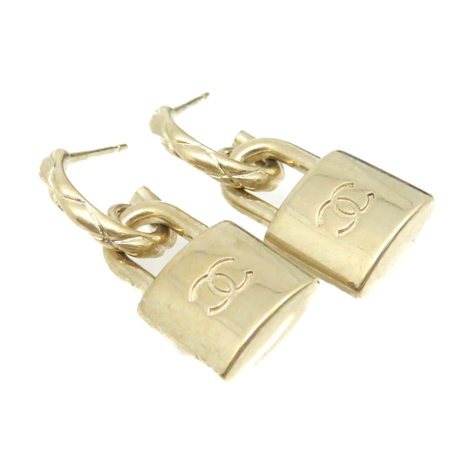 CHANEL 金屬CC Earrings耳環金色