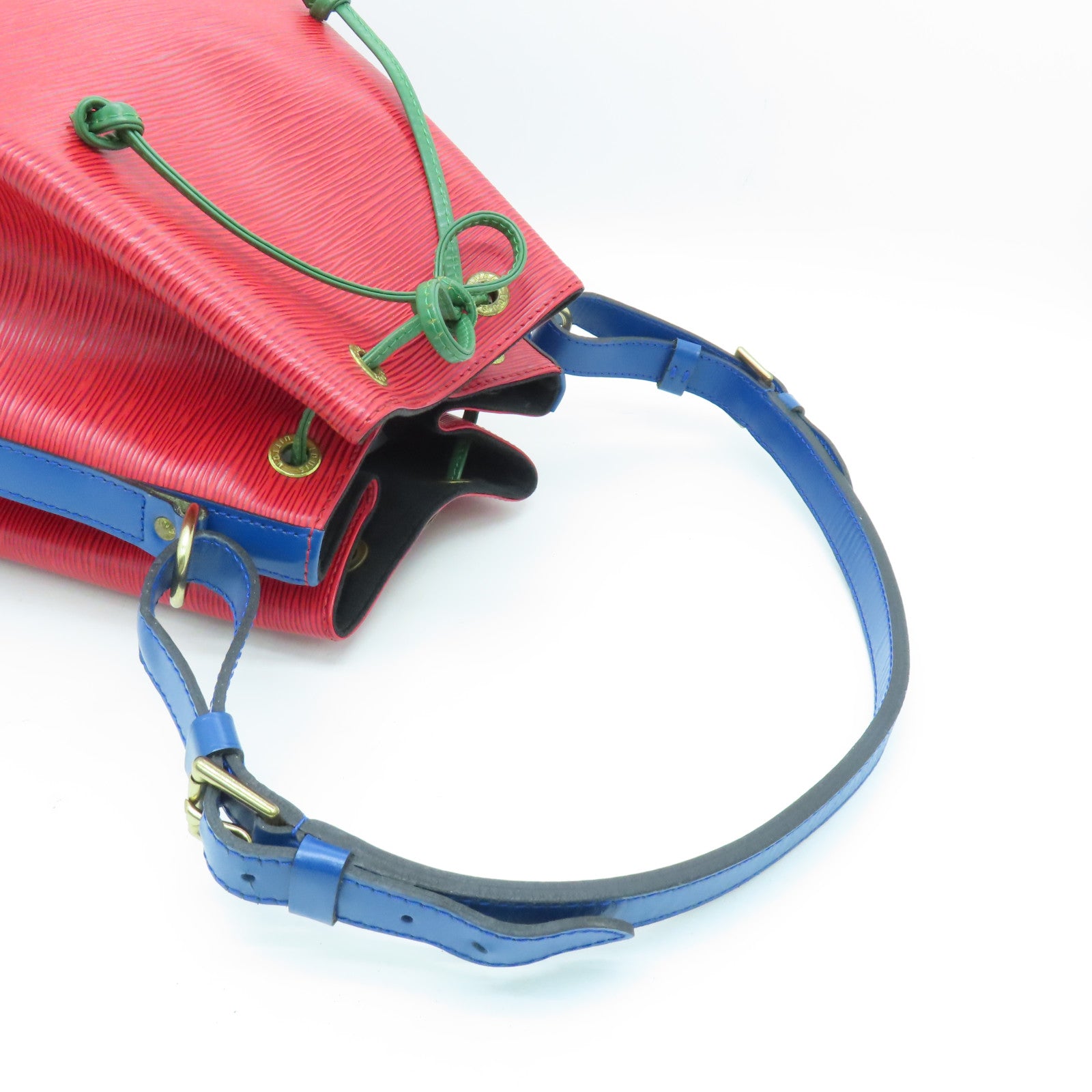LOUIS VUITTON Epi Noe Tricolor金扣肩背袋紅色/藍色/綠色