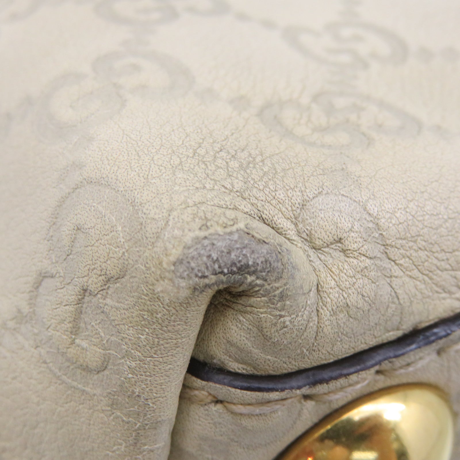 GUCCI Coated Canvas Shoulder Pouch Bag Light Gray