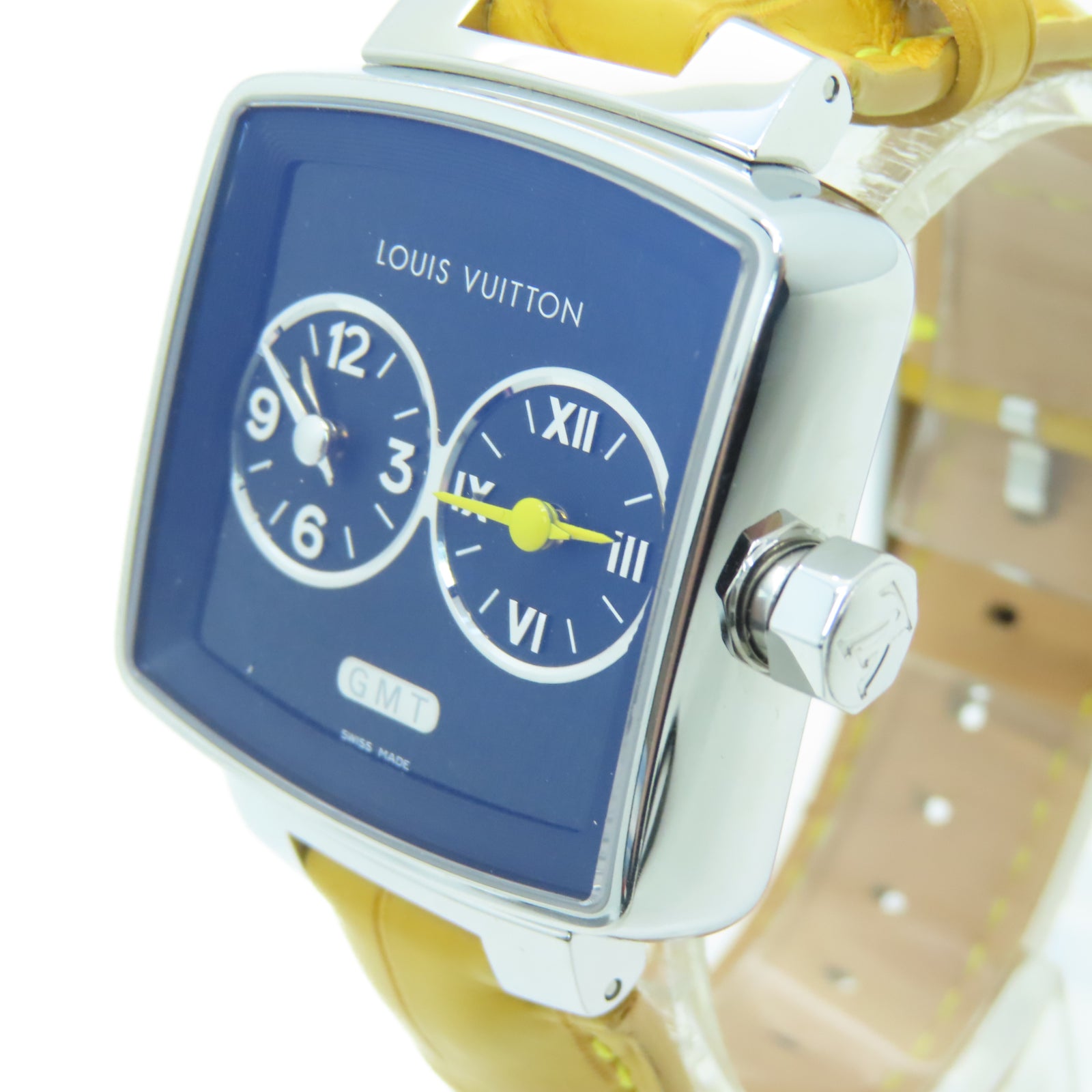 LOUIS VUITTON Speedy Duo Jet GMT不鏽鋼手錶手錶石英機芯黑色