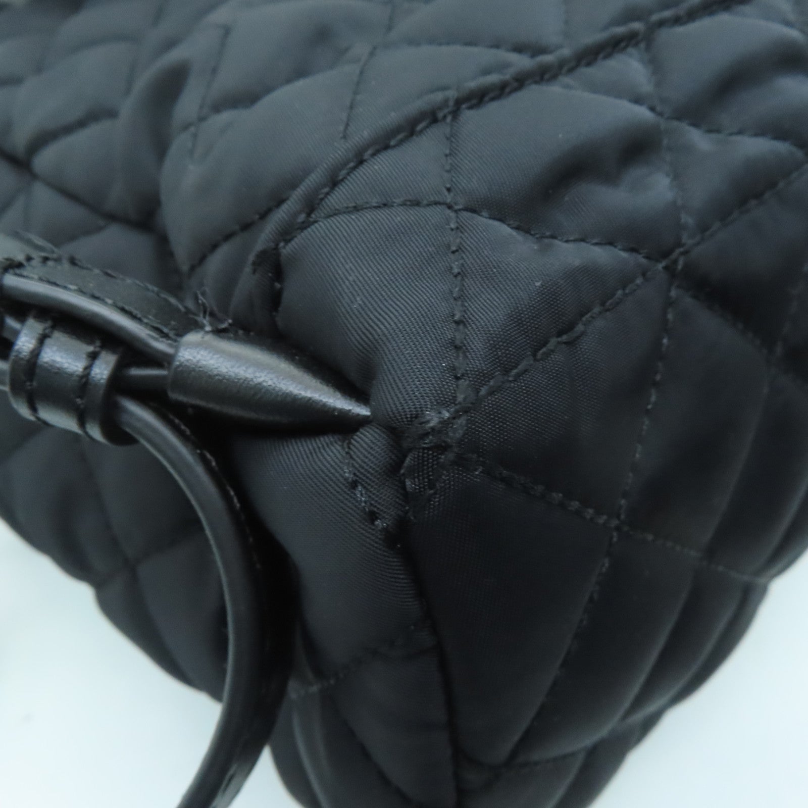 MOSCHINO Rhombus Nylon Backpack Gold Buckle Backpack Black
