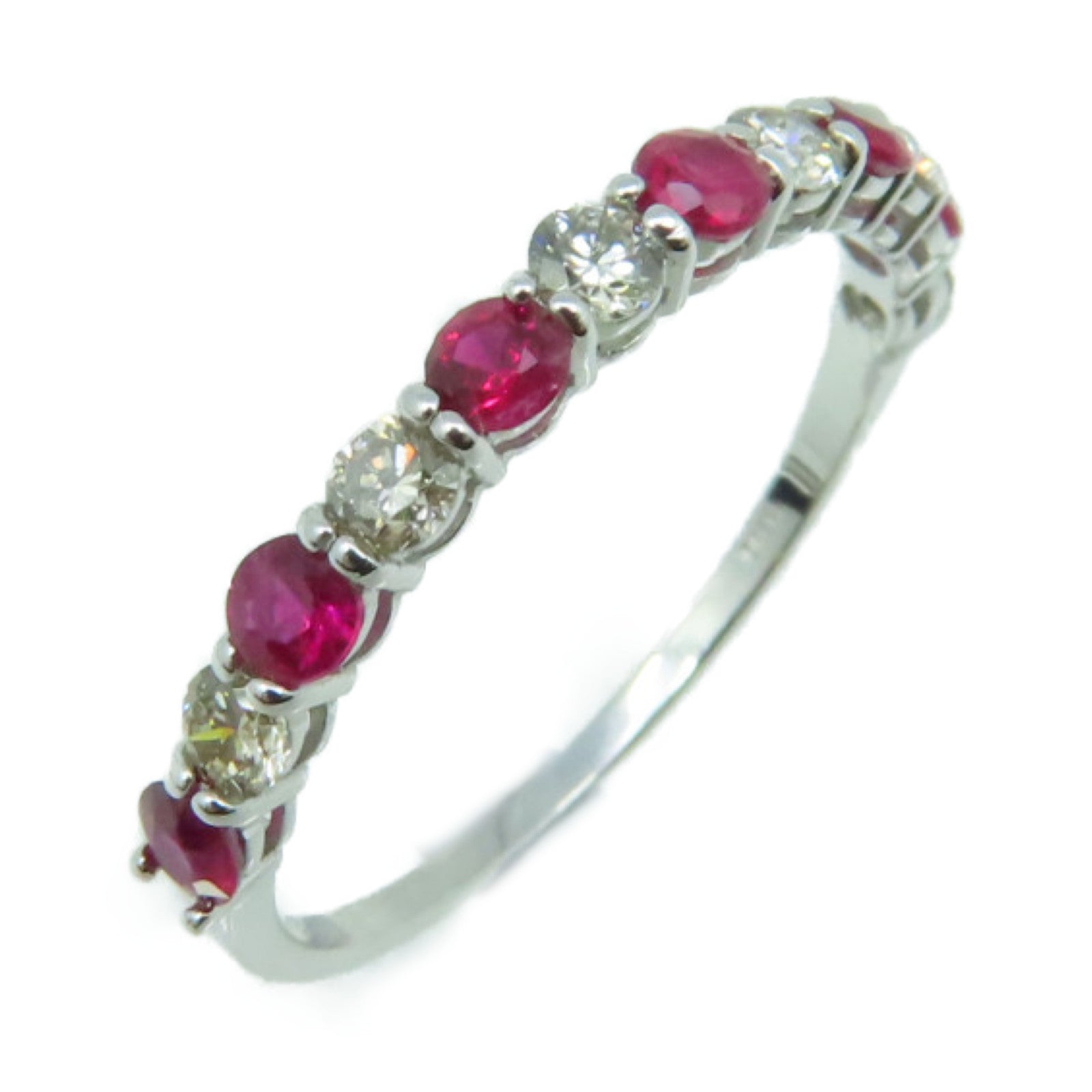 JEWELRY 18K白金/0.4ct红宝石/0.25ct钻石Ruby Ring戒指US#6