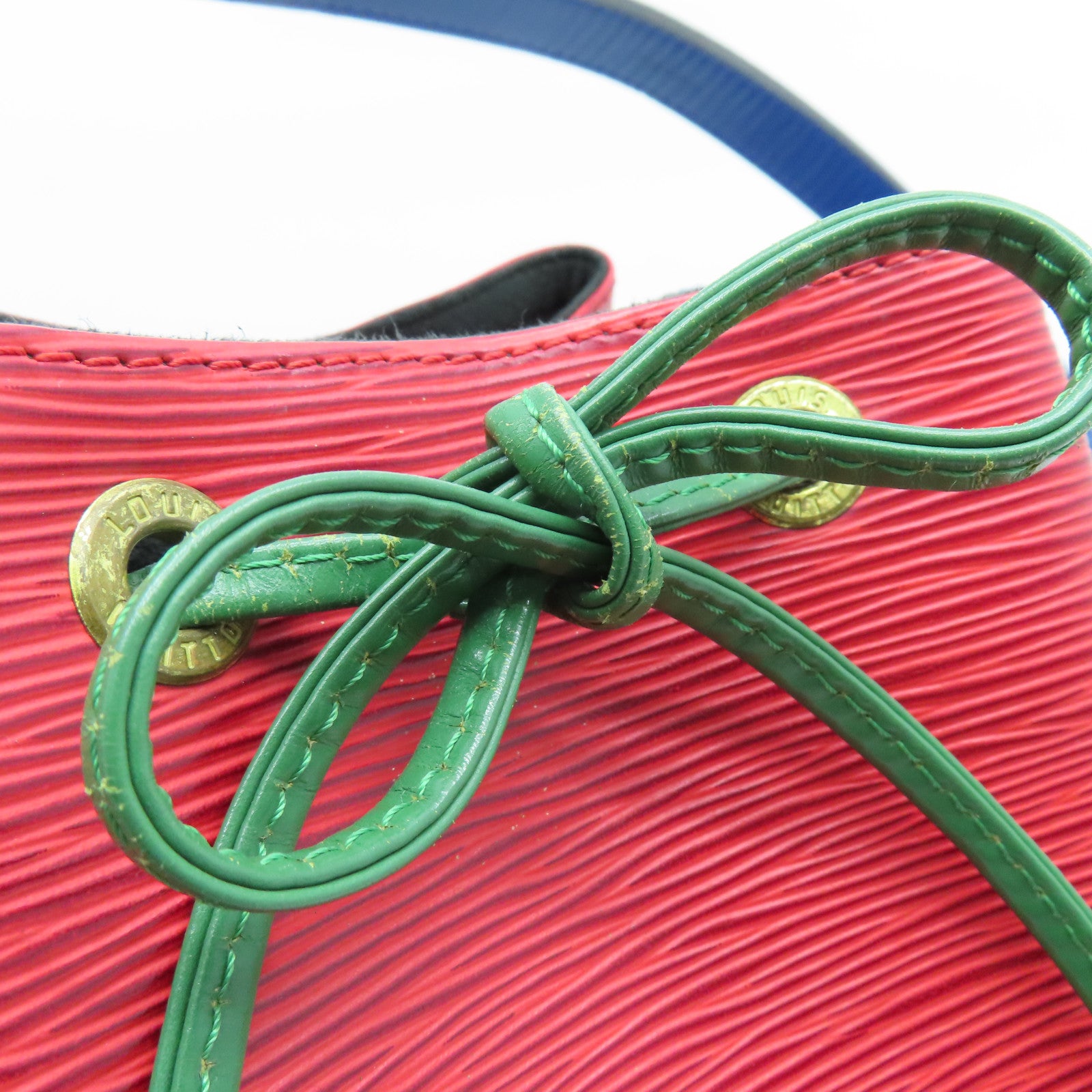 LOUIS VUITTON Epi Noe Tricolor金扣肩背袋紅色/藍色/綠色