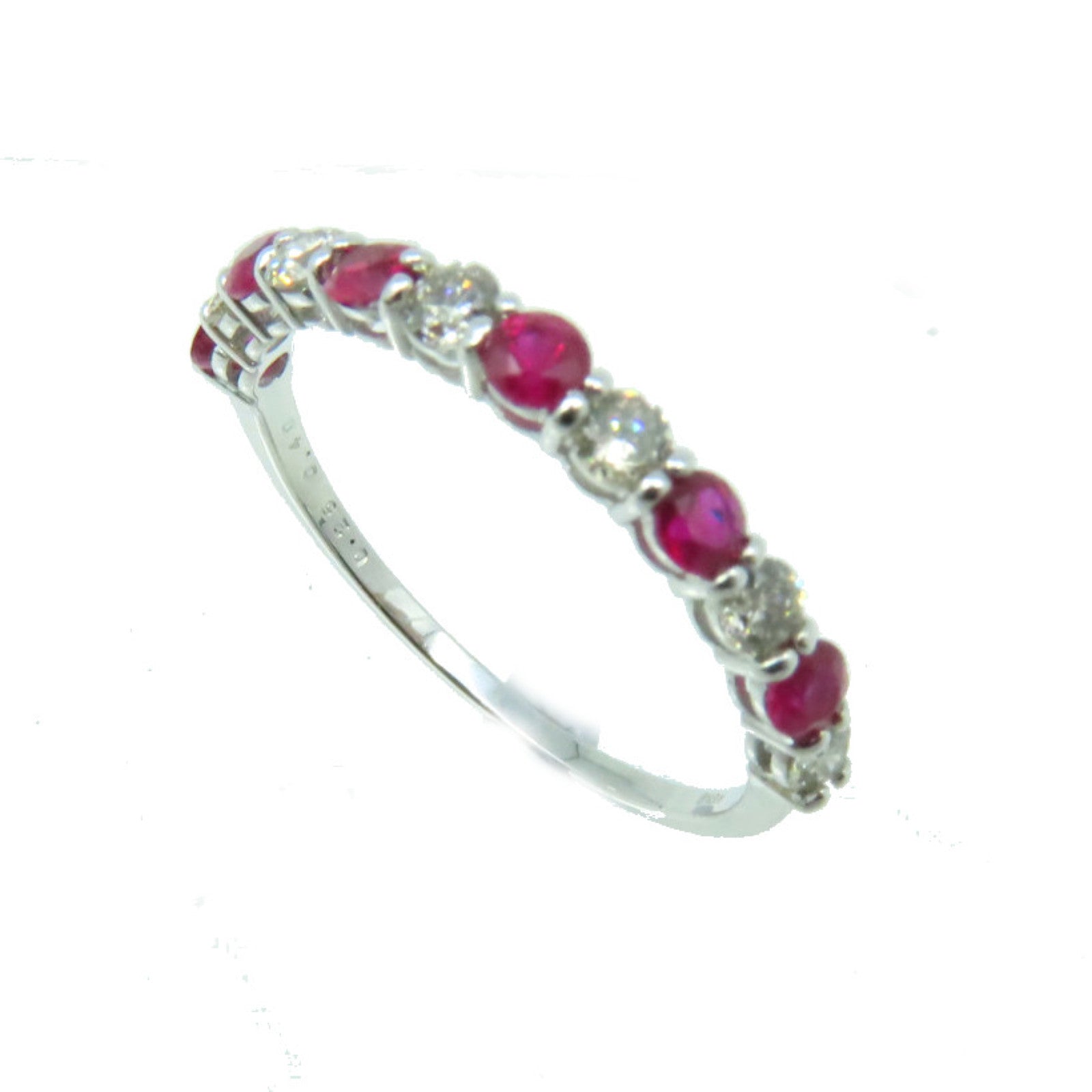 JEWELRY 18K白金/0.4ct红宝石/0.25ct钻石Ruby Ring戒指US#6