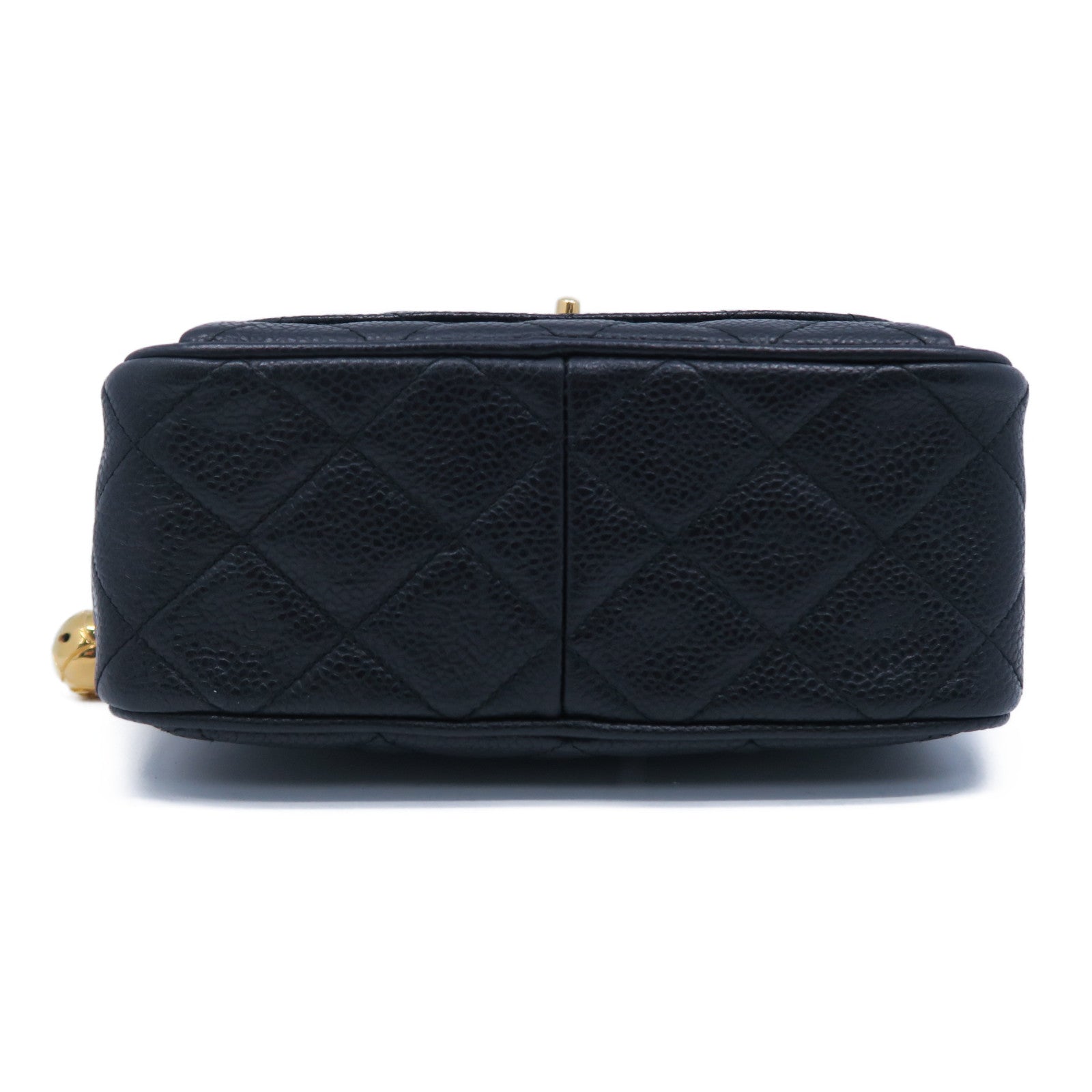 CHANEL 菱格牛皮皮革Chain Shoulder Bag金扣鏈帶肩背袋黑色