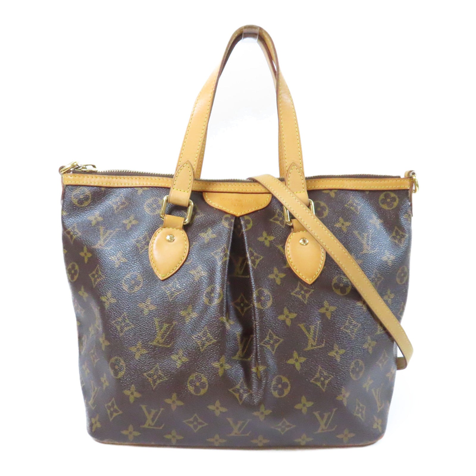 LOUIS VUITTON Monogram Palermo PM金扣手挽肩背兩用袋啡色