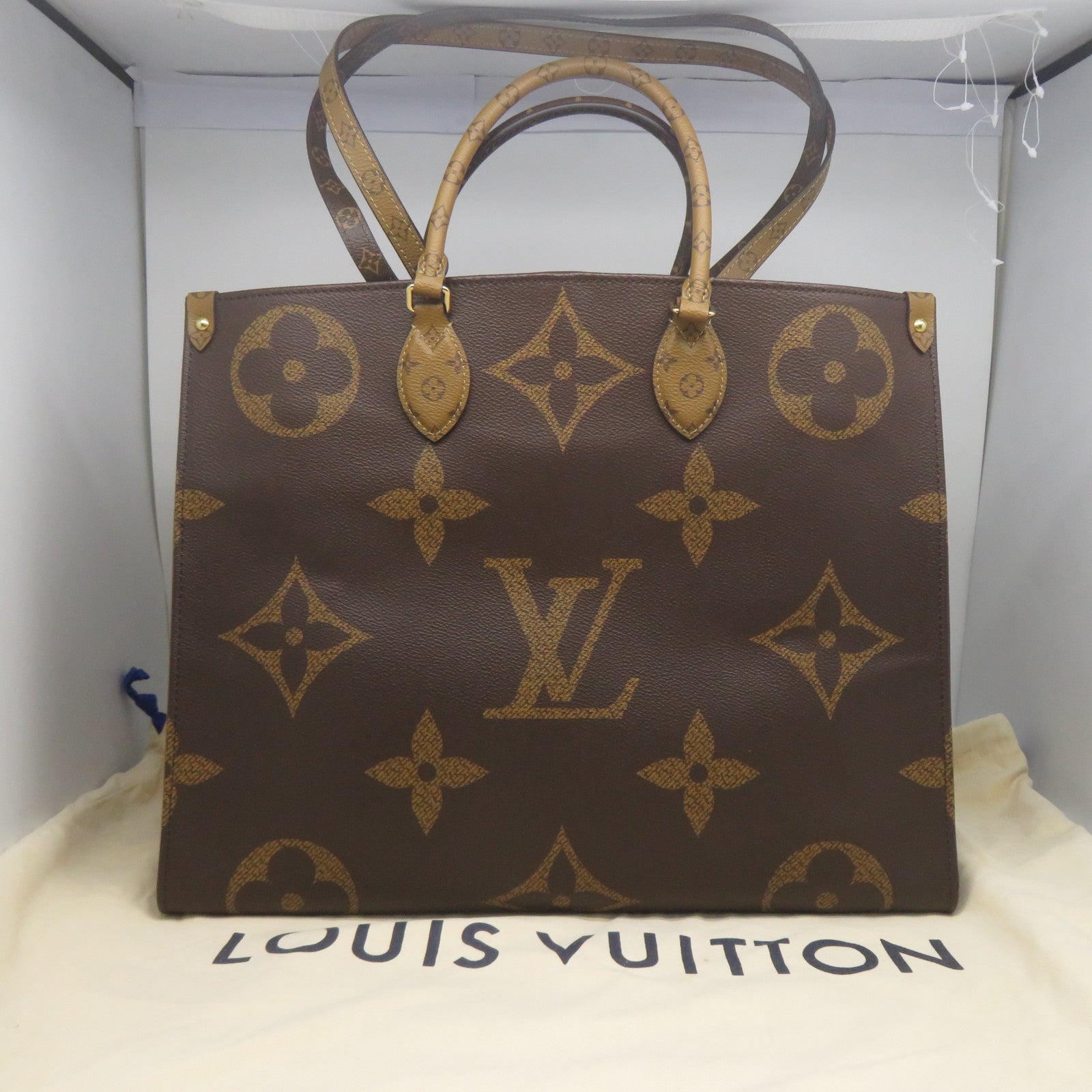 LOUIS VUITTON Monogram Giant On The Go GM金扣手挽肩背兩用袋