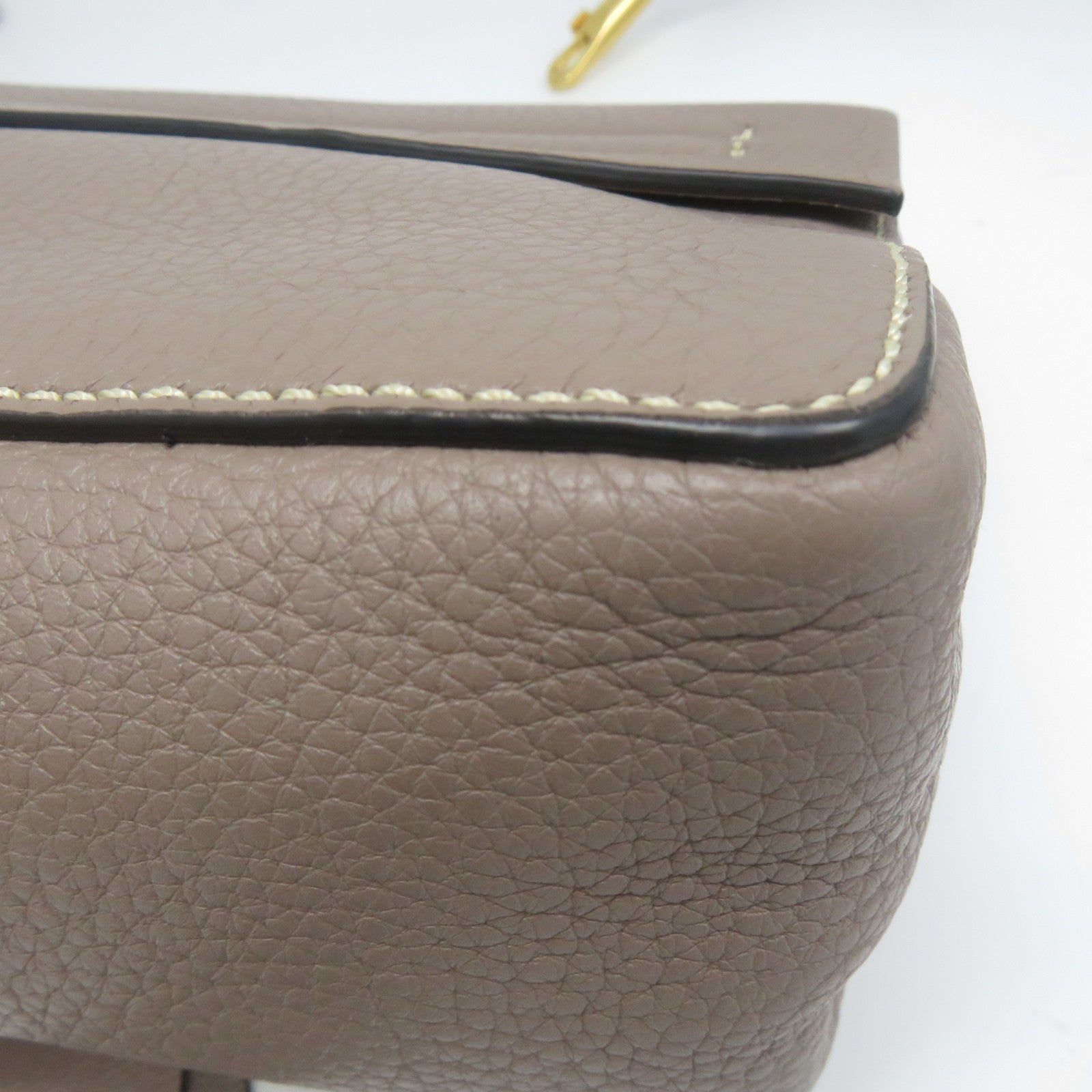 Valentino 牛皮皮革2 Way Shoulder金扣手挽肩背兩用袋灰色