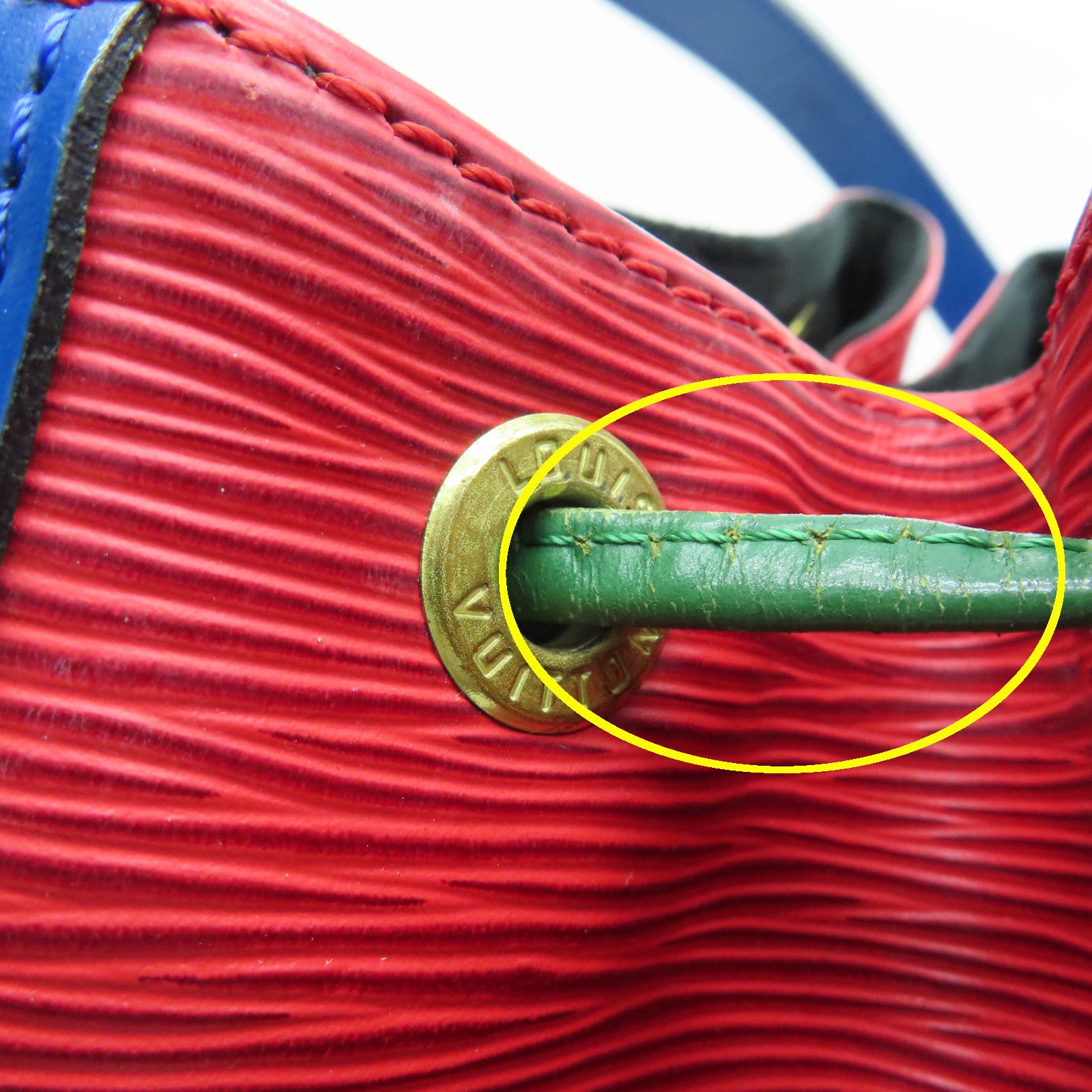 LOUIS VUITTON Epi Noe Tricolor金扣肩背袋紅色/藍色/綠色