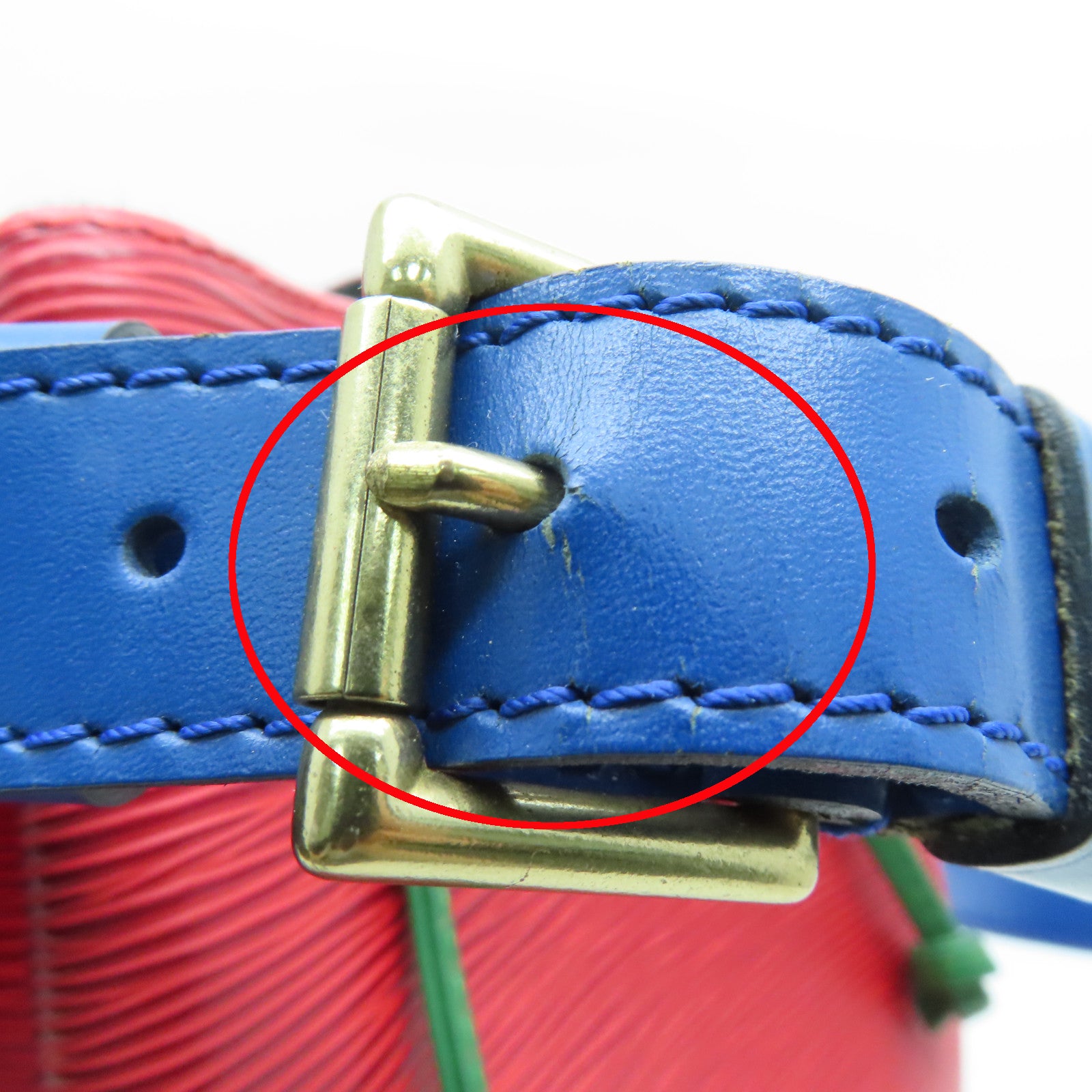 LOUIS VUITTON Epi Noe Tricolor金扣肩背袋紅色/藍色/綠色