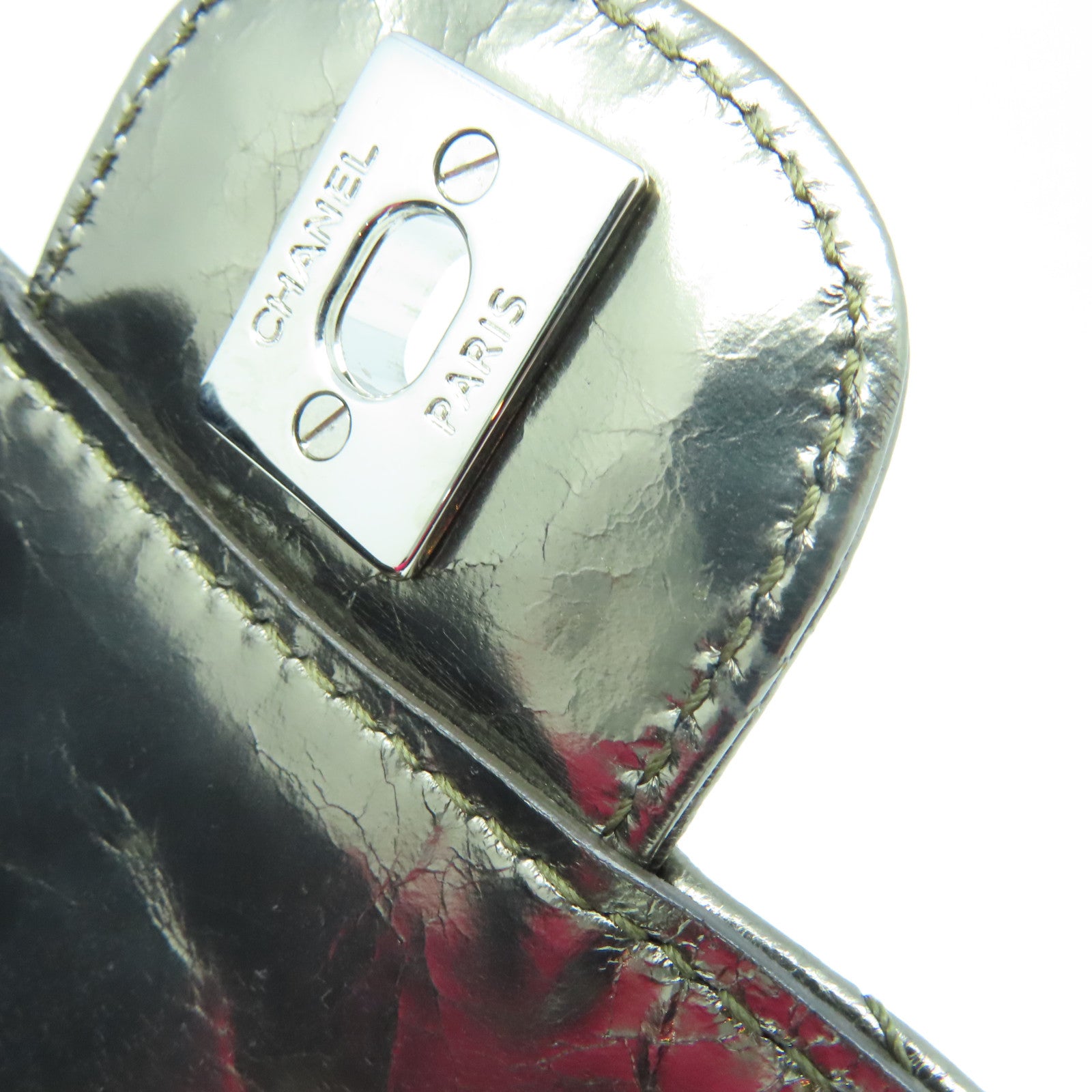 CHANEL 菱格Aged Calf皮革Chain Shoulder Bag銀扣鏈帶肩背袋青銅色