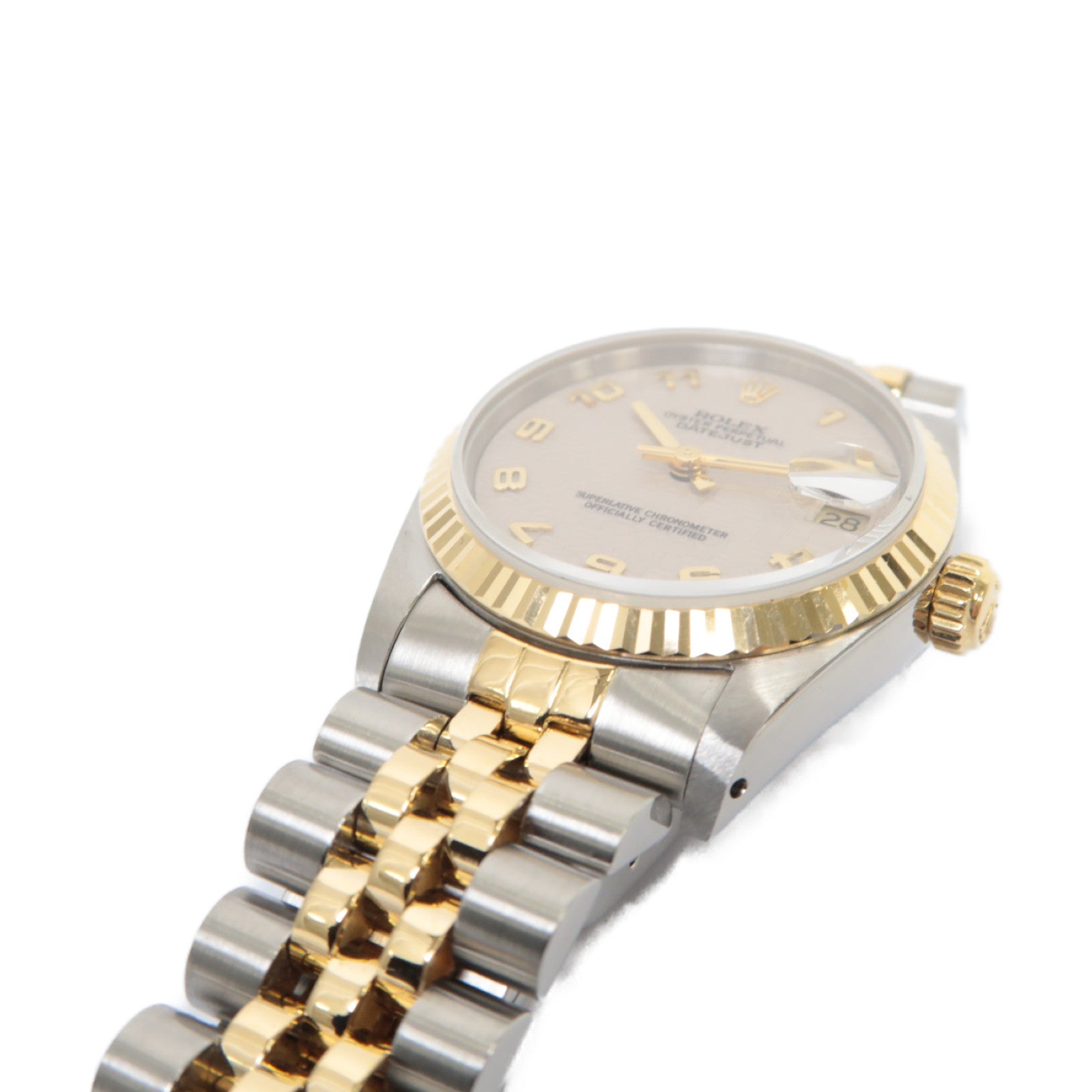 ROLEX Datejust18K黄金/不鏽鋼手錶自動機芯米色