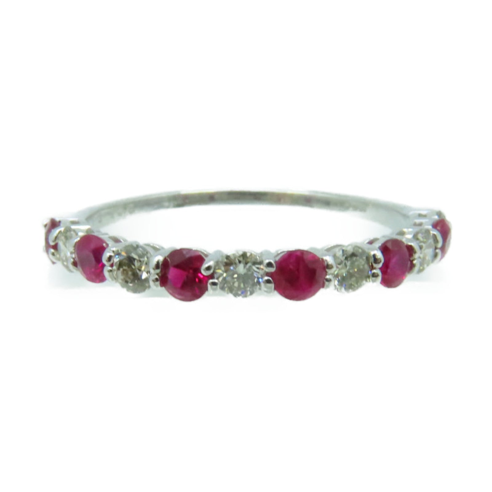 JEWELRY 18K白金/0.4ct红宝石/0.25ct钻石Ruby Ring戒指US#6