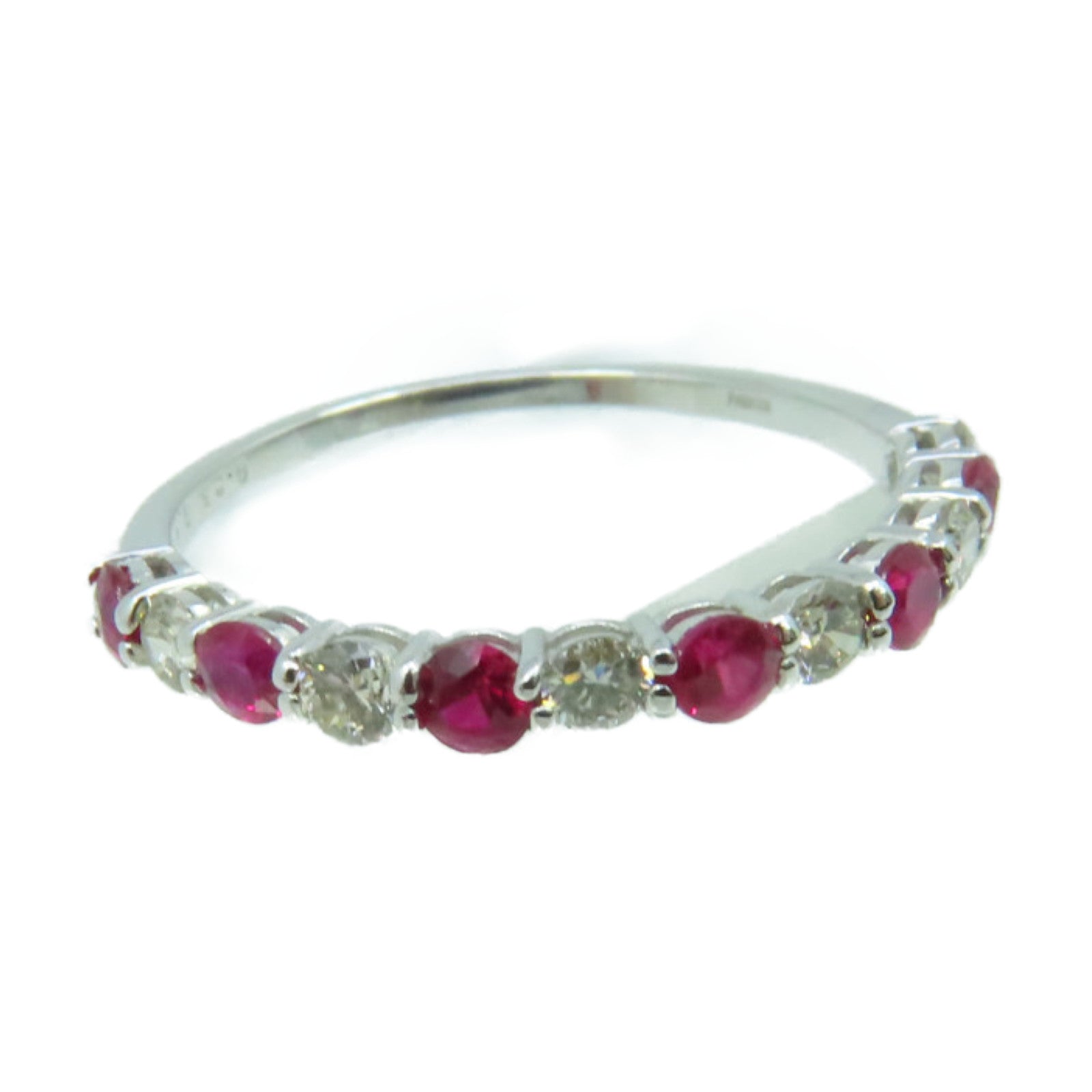 JEWELRY 18K白金/0.4ct红宝石/0.25ct钻石Ruby Ring戒指US#6