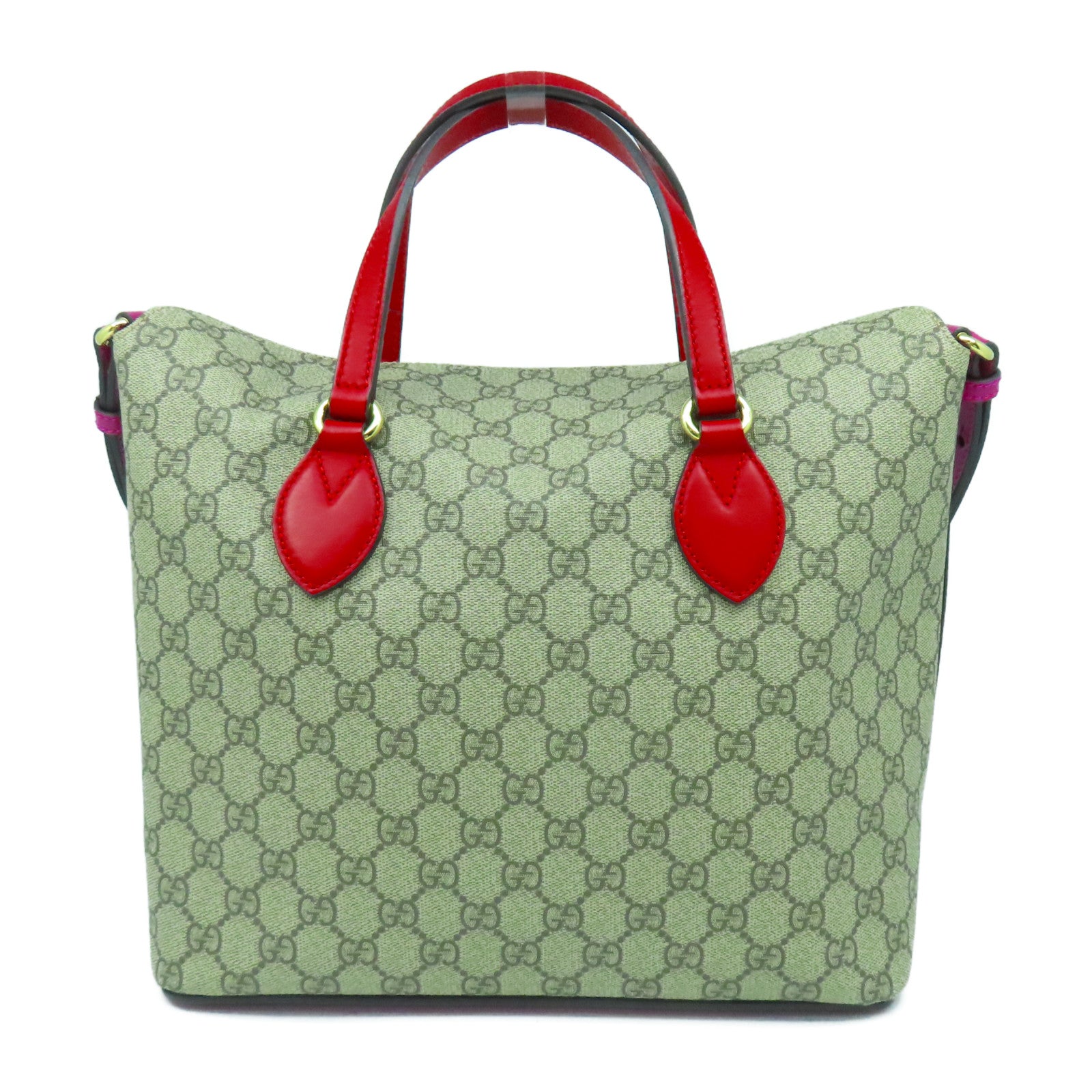 GUCCI 塗層帆布Shoulder Bag金扣手挽肩背兩用袋啡色/紅色/紫色