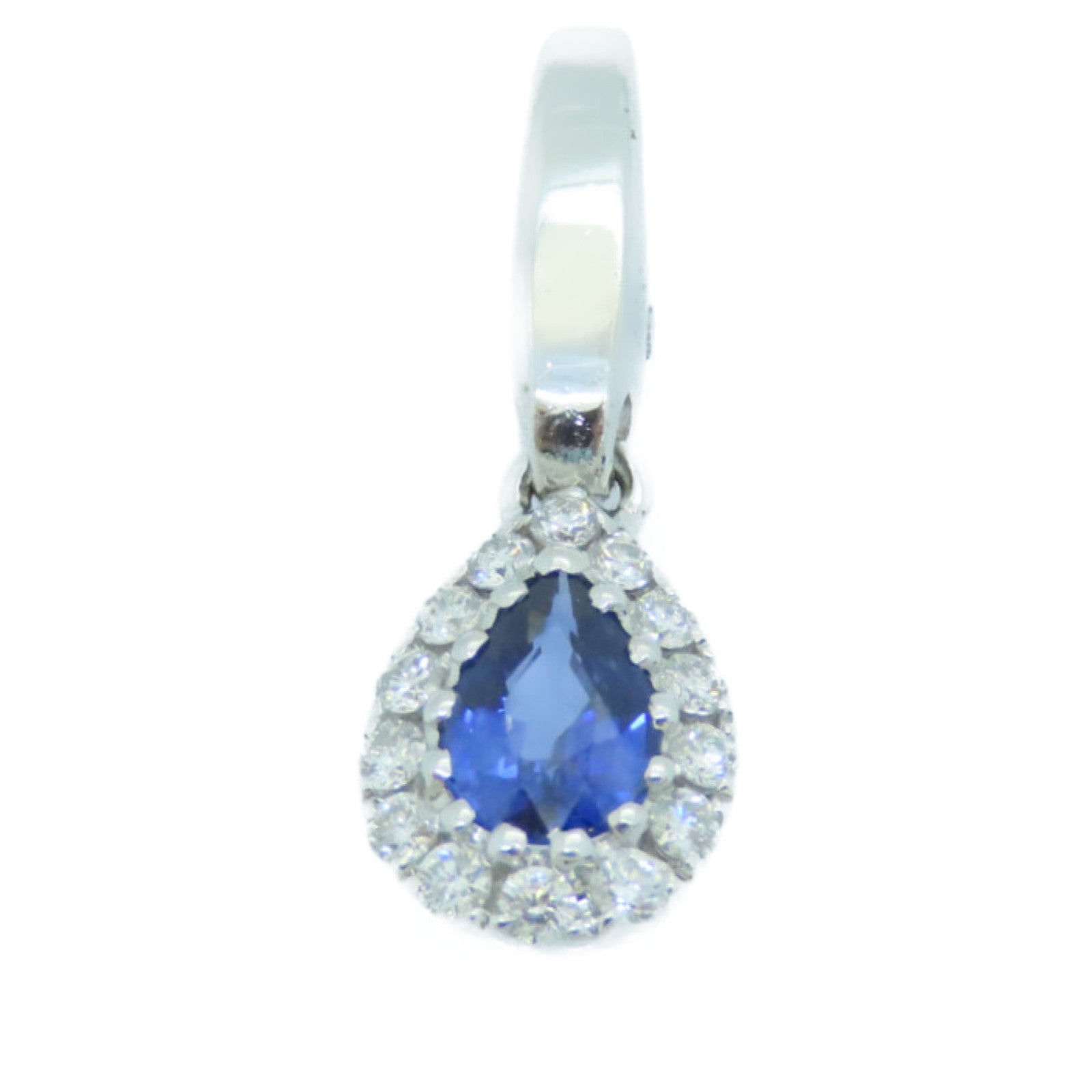 JEWELRY 18K白金Sapphire Pendant蓝宝石吊坠