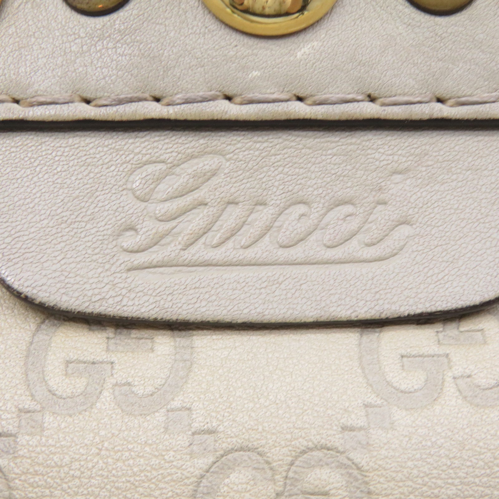 GUCCI Coated Canvas Shoulder Pouch Bag Light Gray