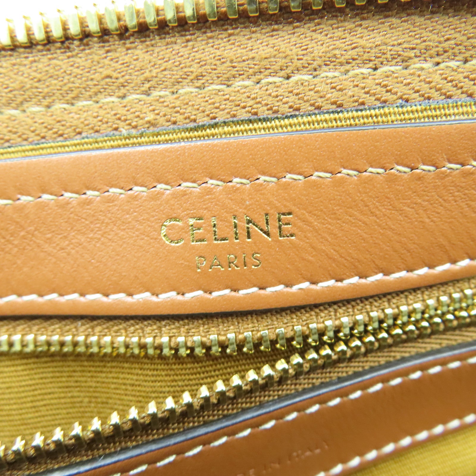 CELINE 塗層帆布Boston Bag Medium金扣手挽肩背兩用袋啡色