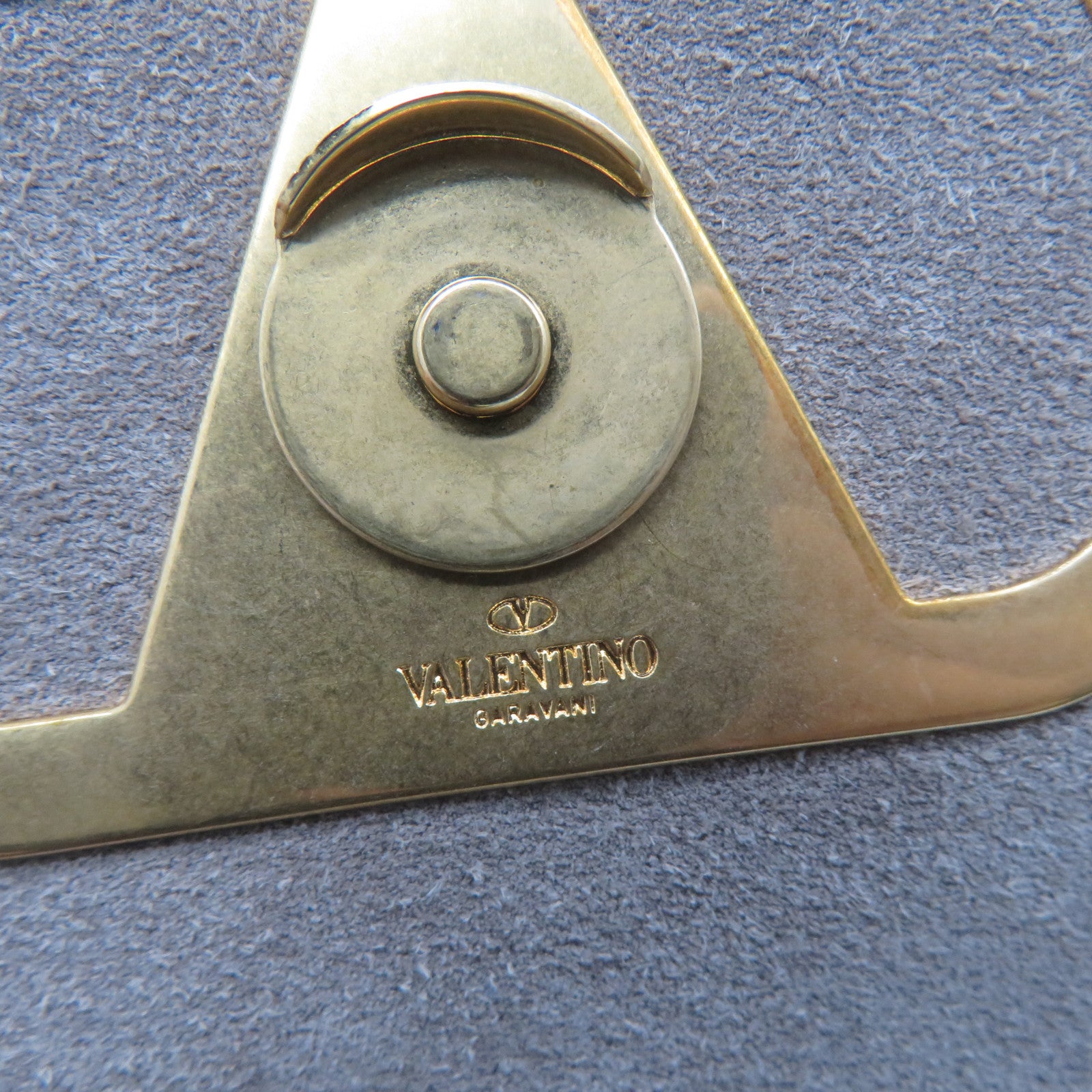 Valentino 牛皮皮革2 Way Shoulder金扣手挽肩背兩用袋灰色