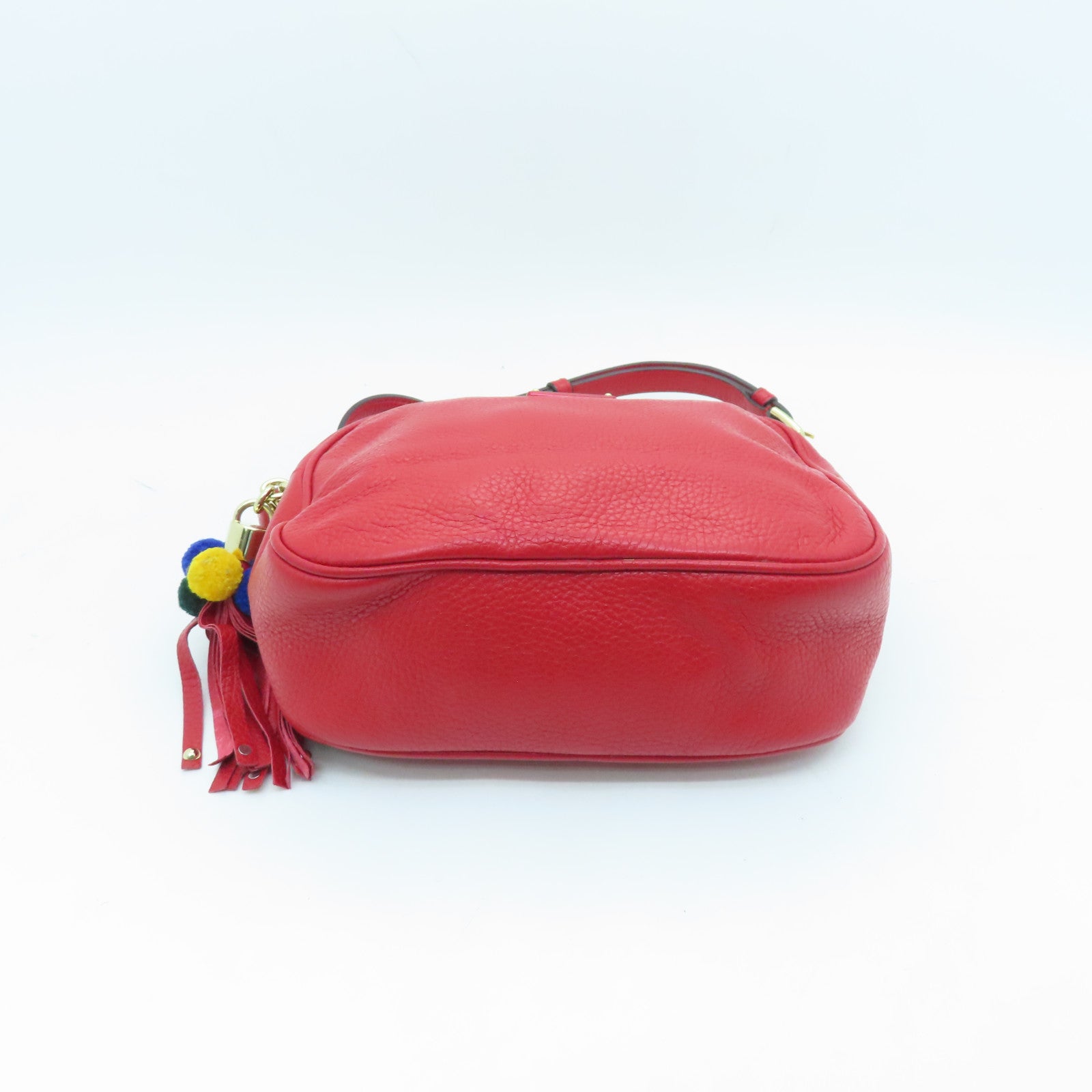 D&G cowhide leather Shoulder Bag gold buckle shoulder bag red