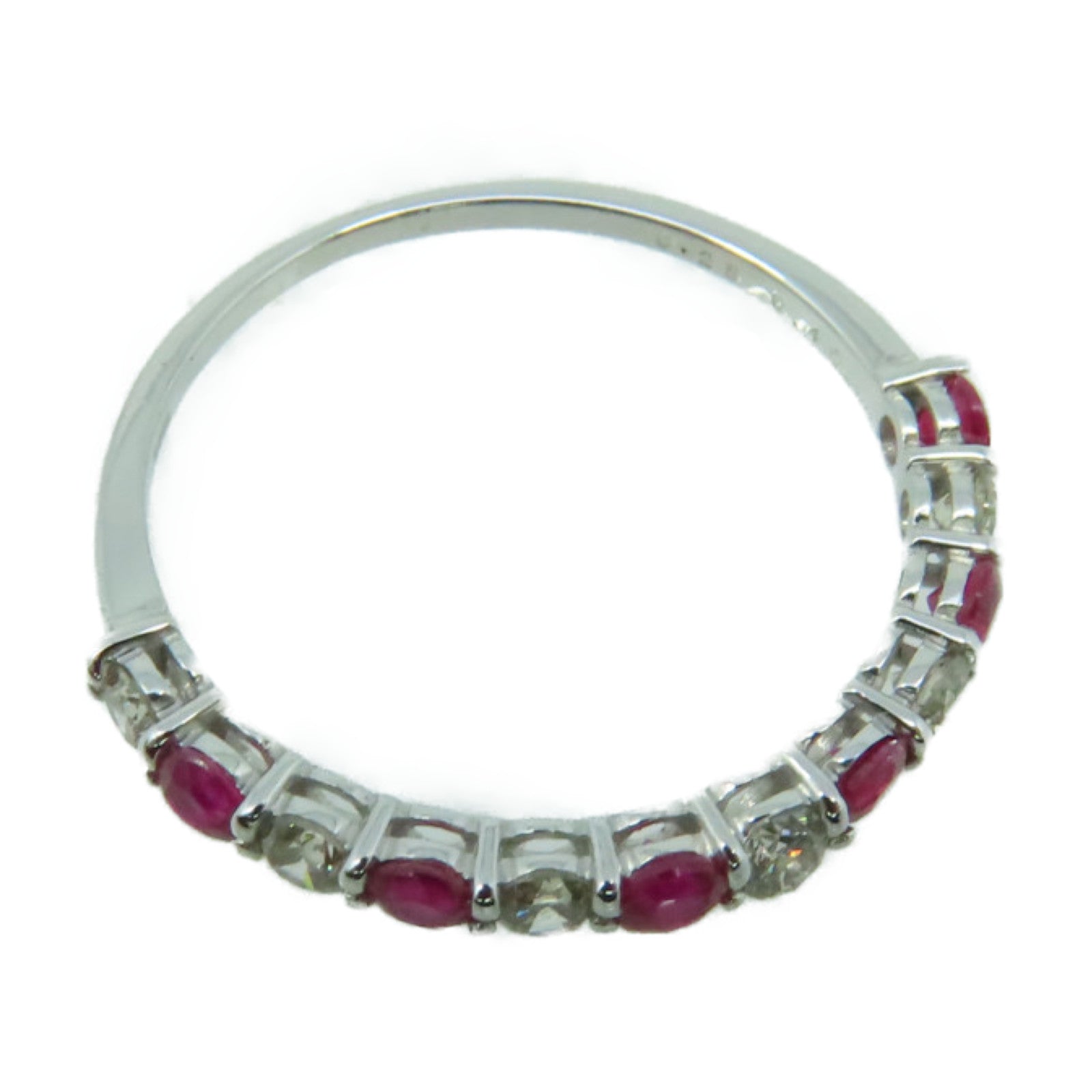 JEWELRY 18K白金/0.4ct红宝石/0.25ct钻石Ruby Ring戒指US#6