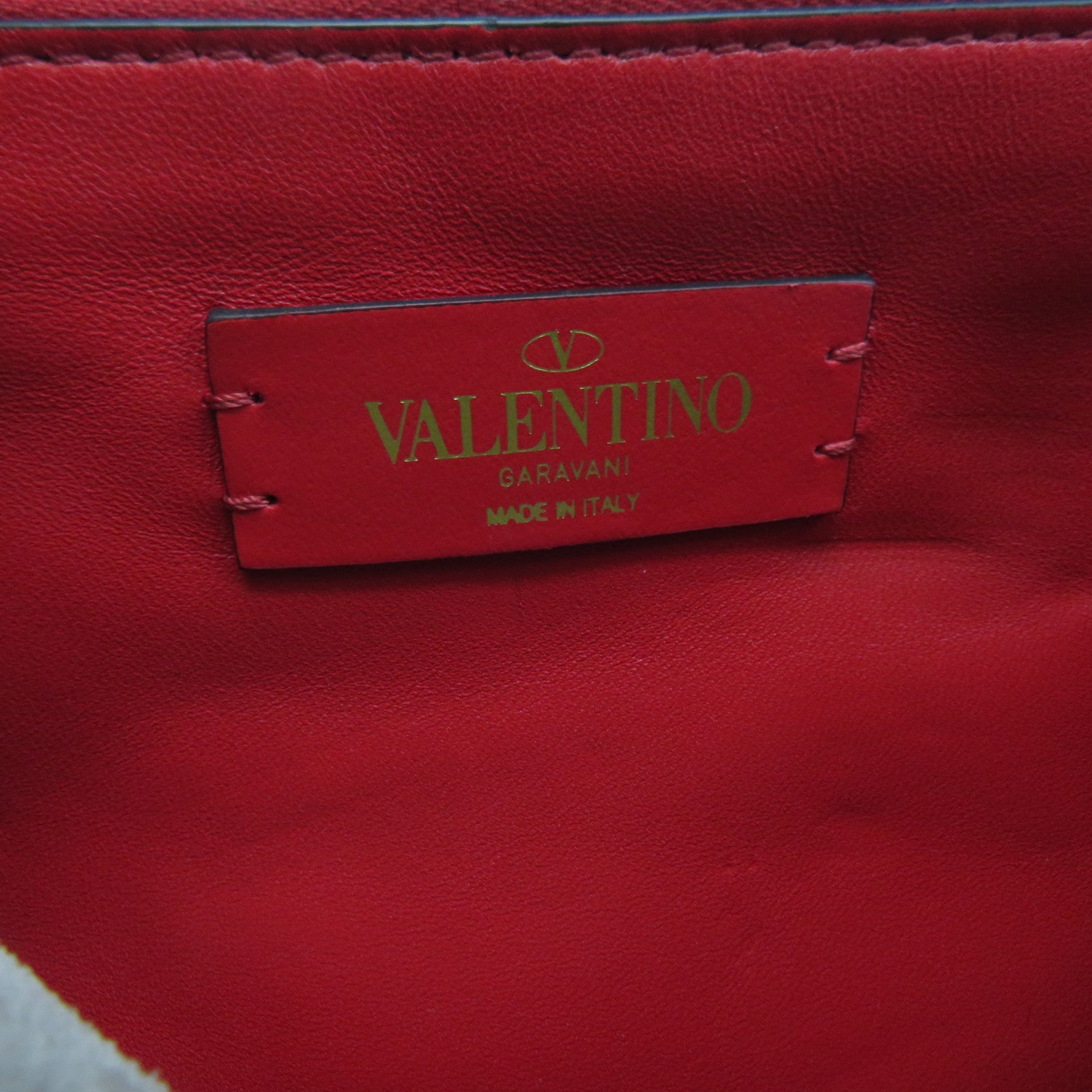 Valentino 牛皮皮革2 Way Shoulder金扣手挽肩背兩用袋灰色