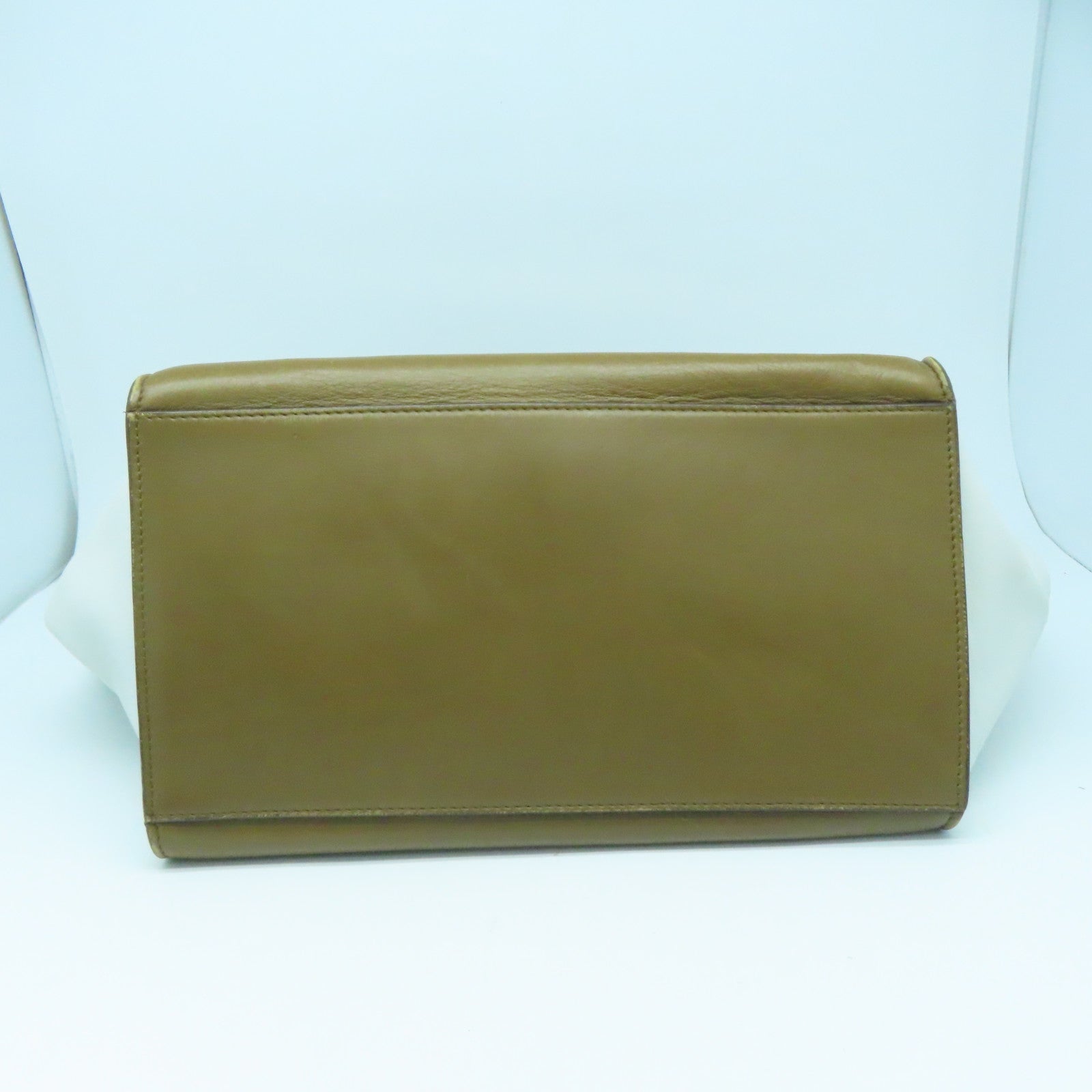 CELINE 牛皮皮革Shoulder Bag金扣肩背袋白色啡色