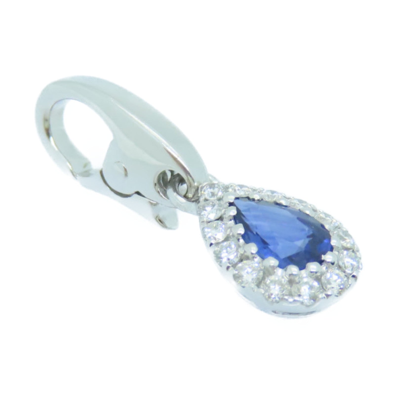 JEWELRY 18K白金Sapphire Pendant蓝宝石吊坠