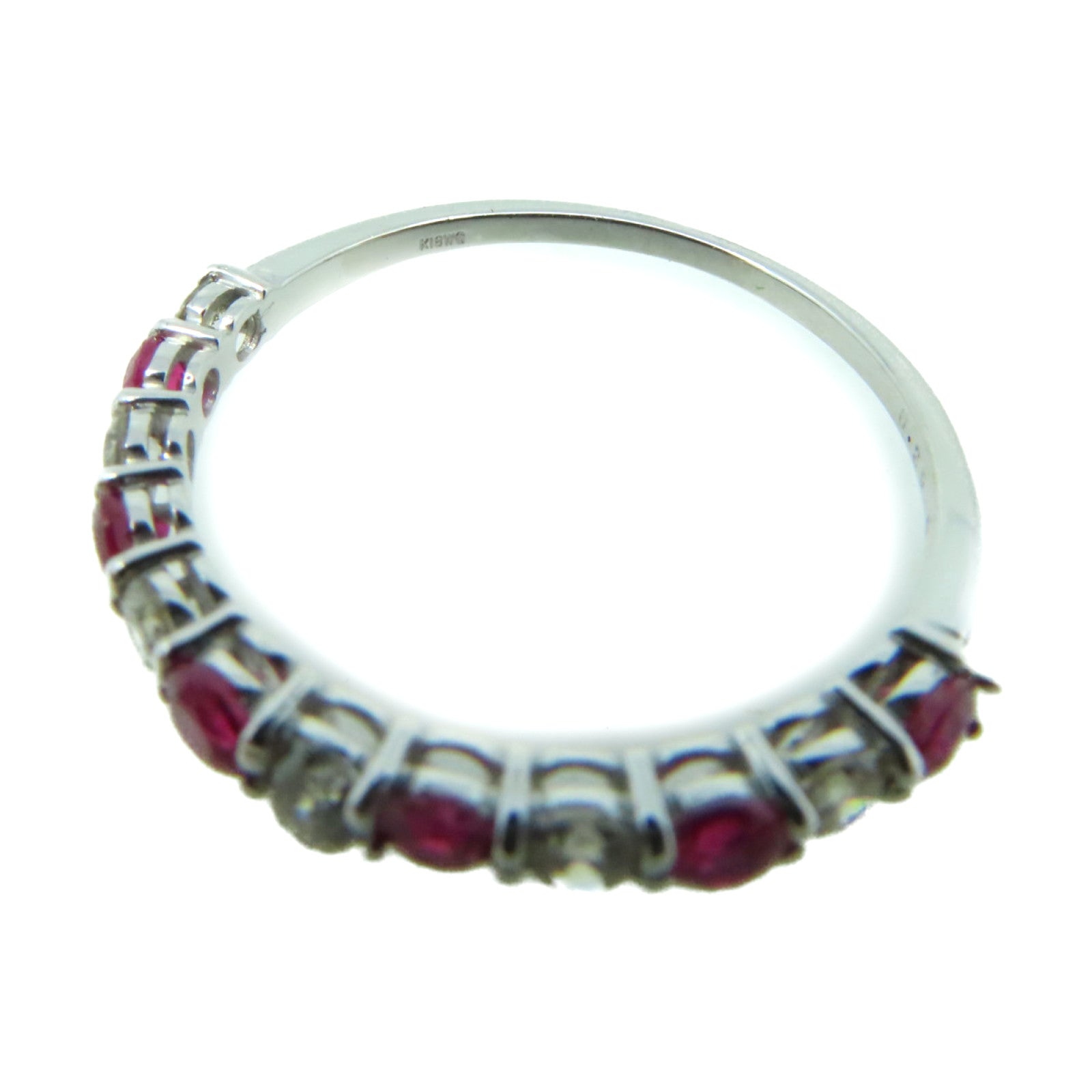 JEWELRY 18K白金/0.4ct红宝石/0.25ct钻石Ruby Ring戒指US#6