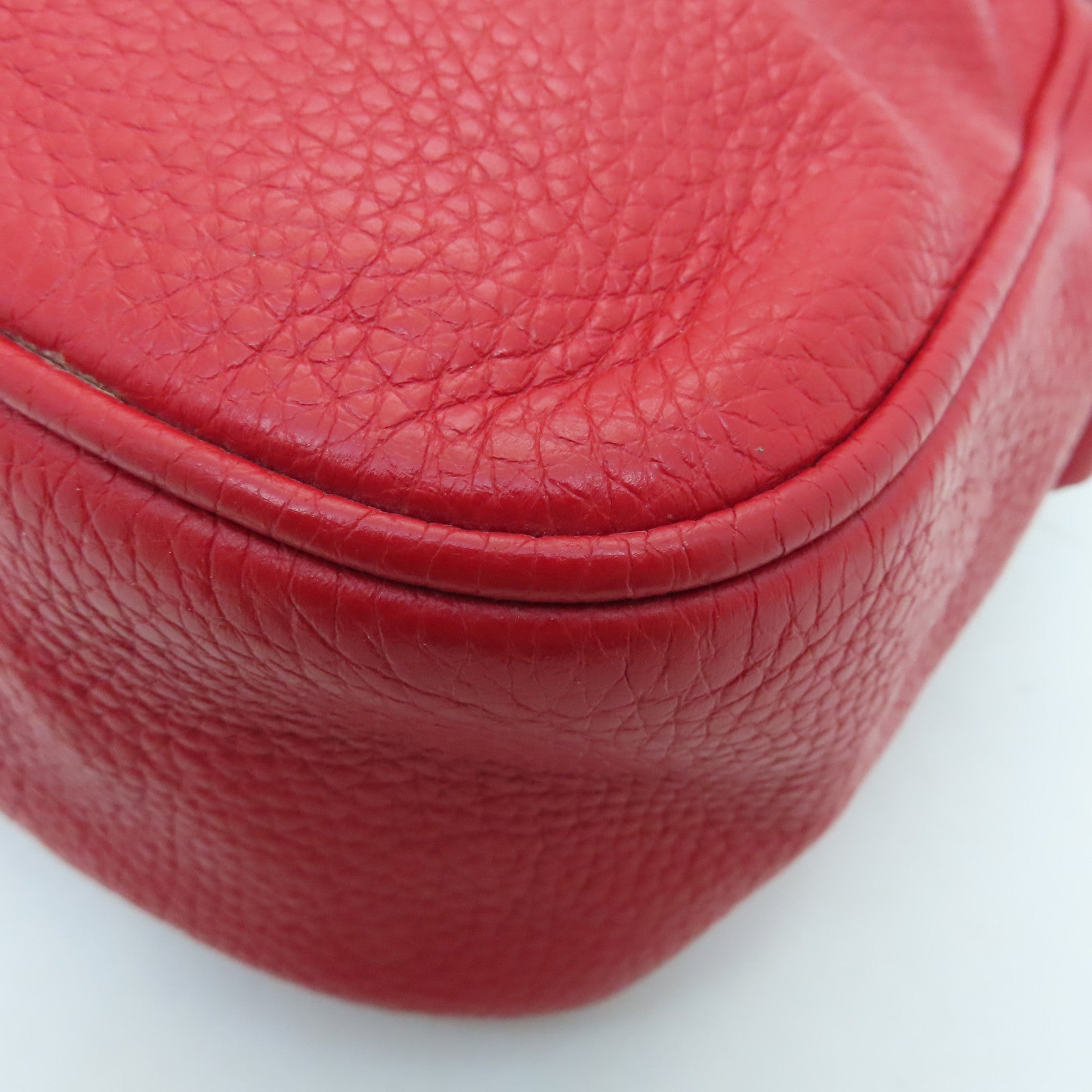 D&G cowhide leather Shoulder Bag gold buckle shoulder bag red